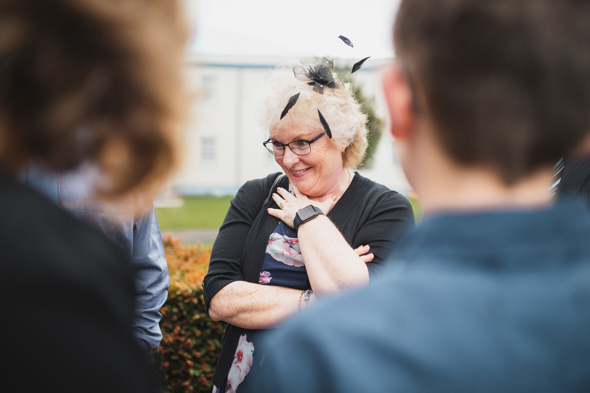 wedding guest mingling