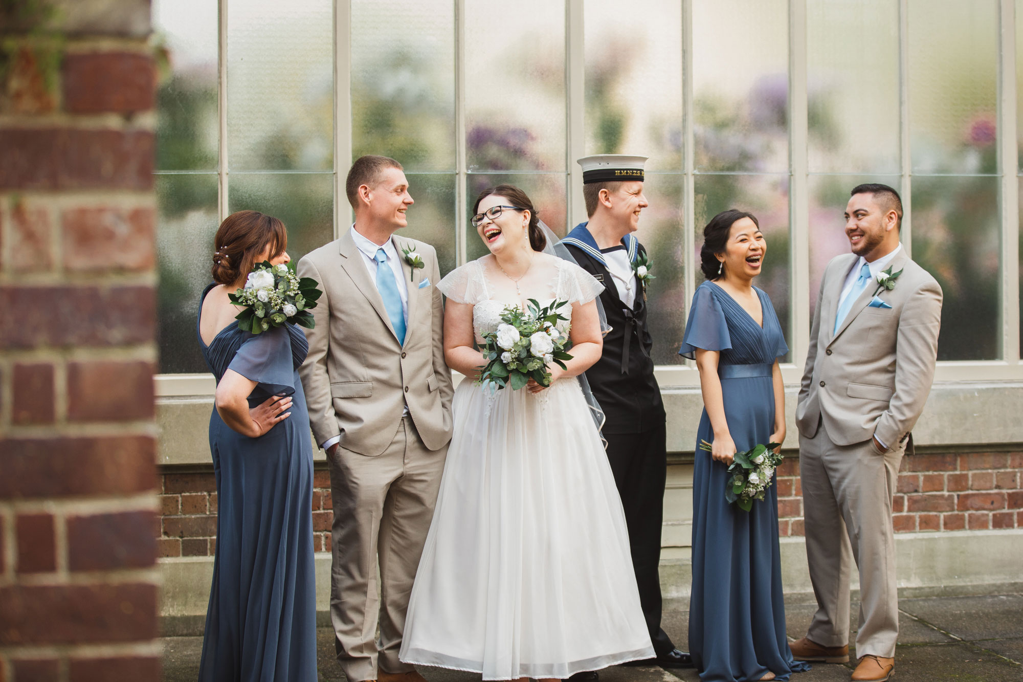 auckland bridal party photos at the domain