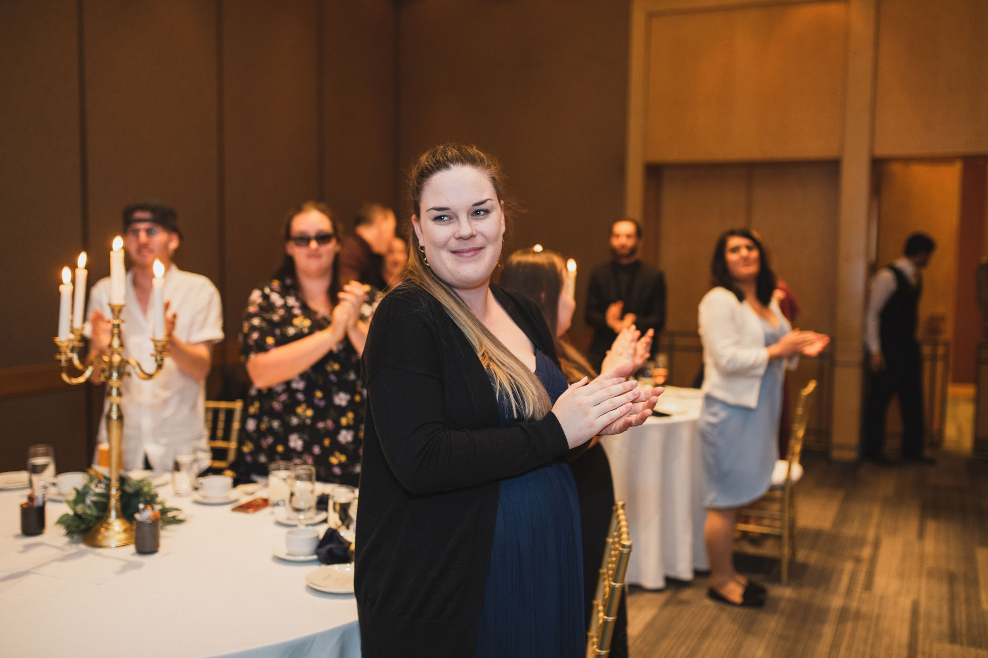 wedding guests clapping