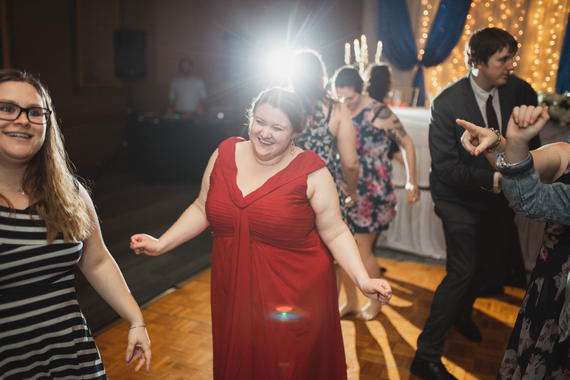 wedding guests having fun