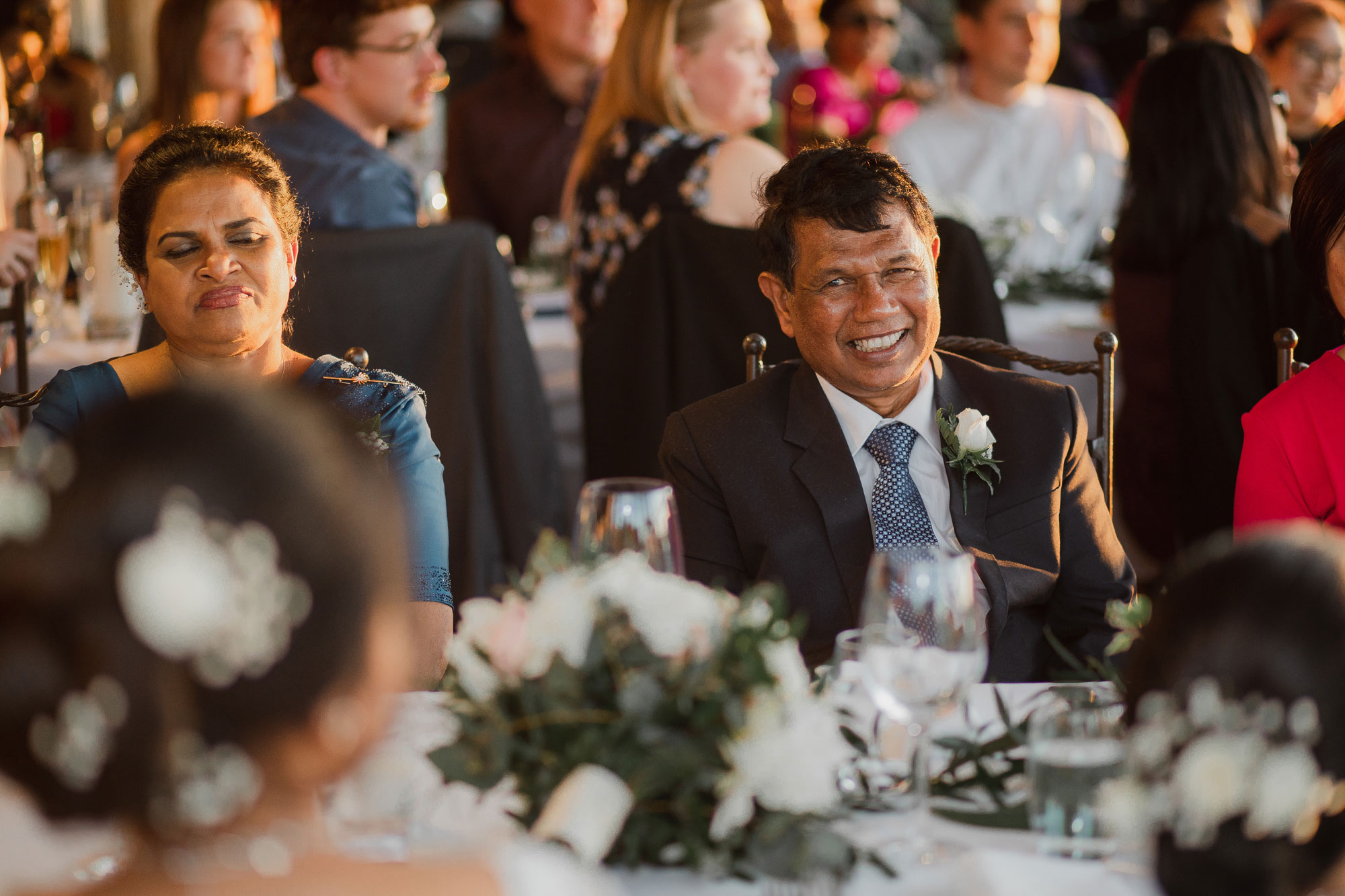 father of the bride laughing