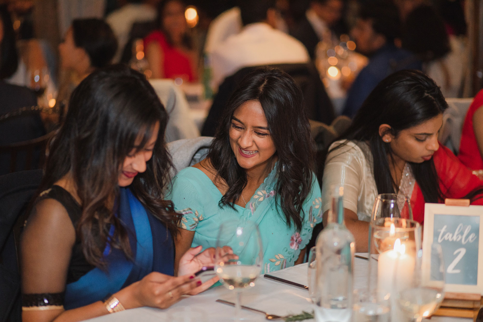 wedding guests at the reception