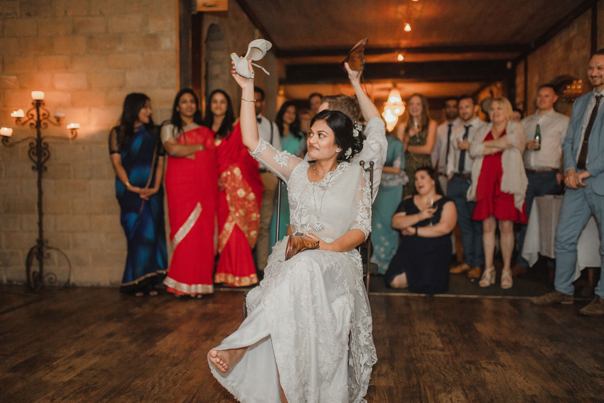 bride playing wedding games