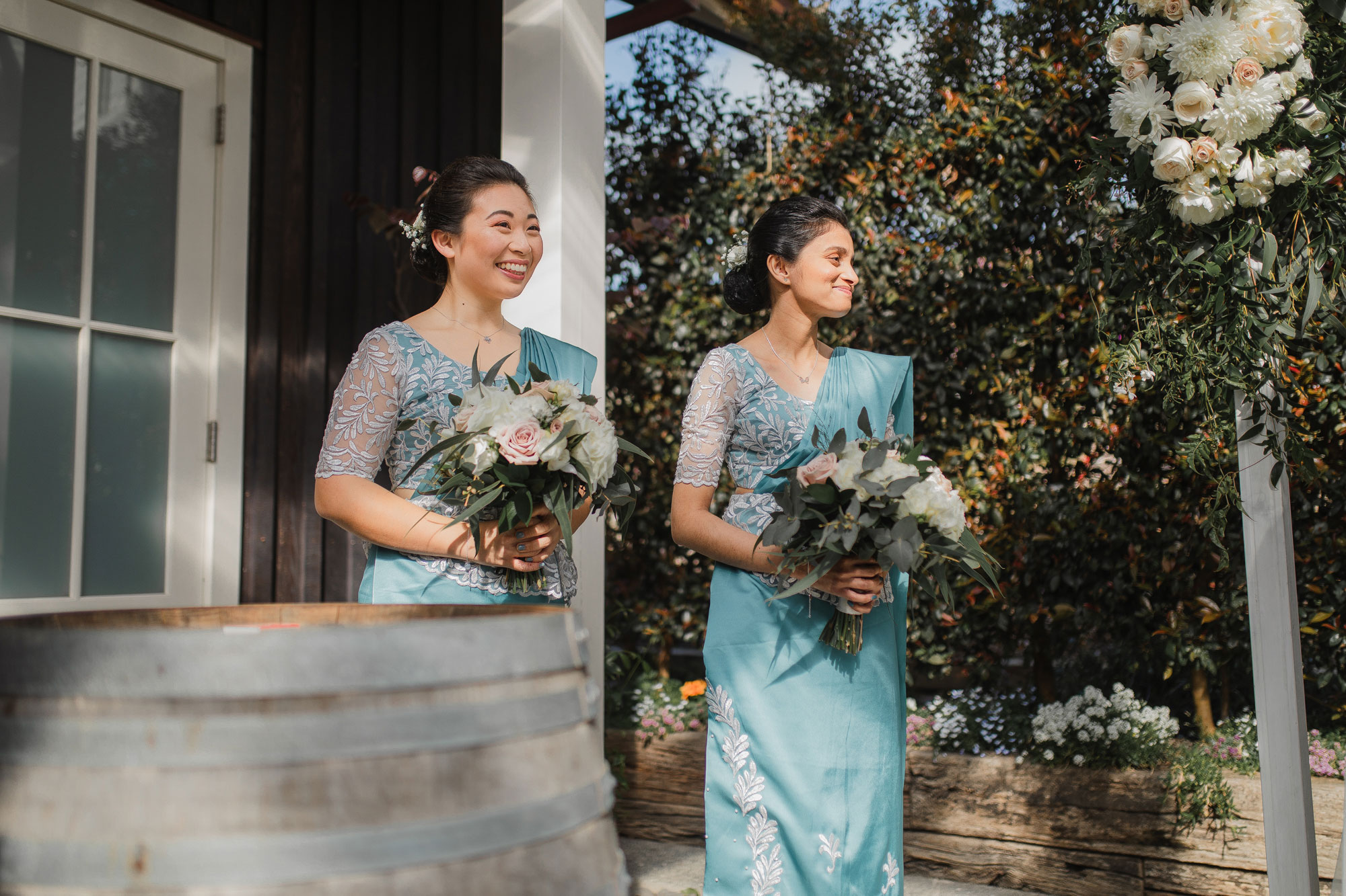 bridesmaids at the wedding ceremony