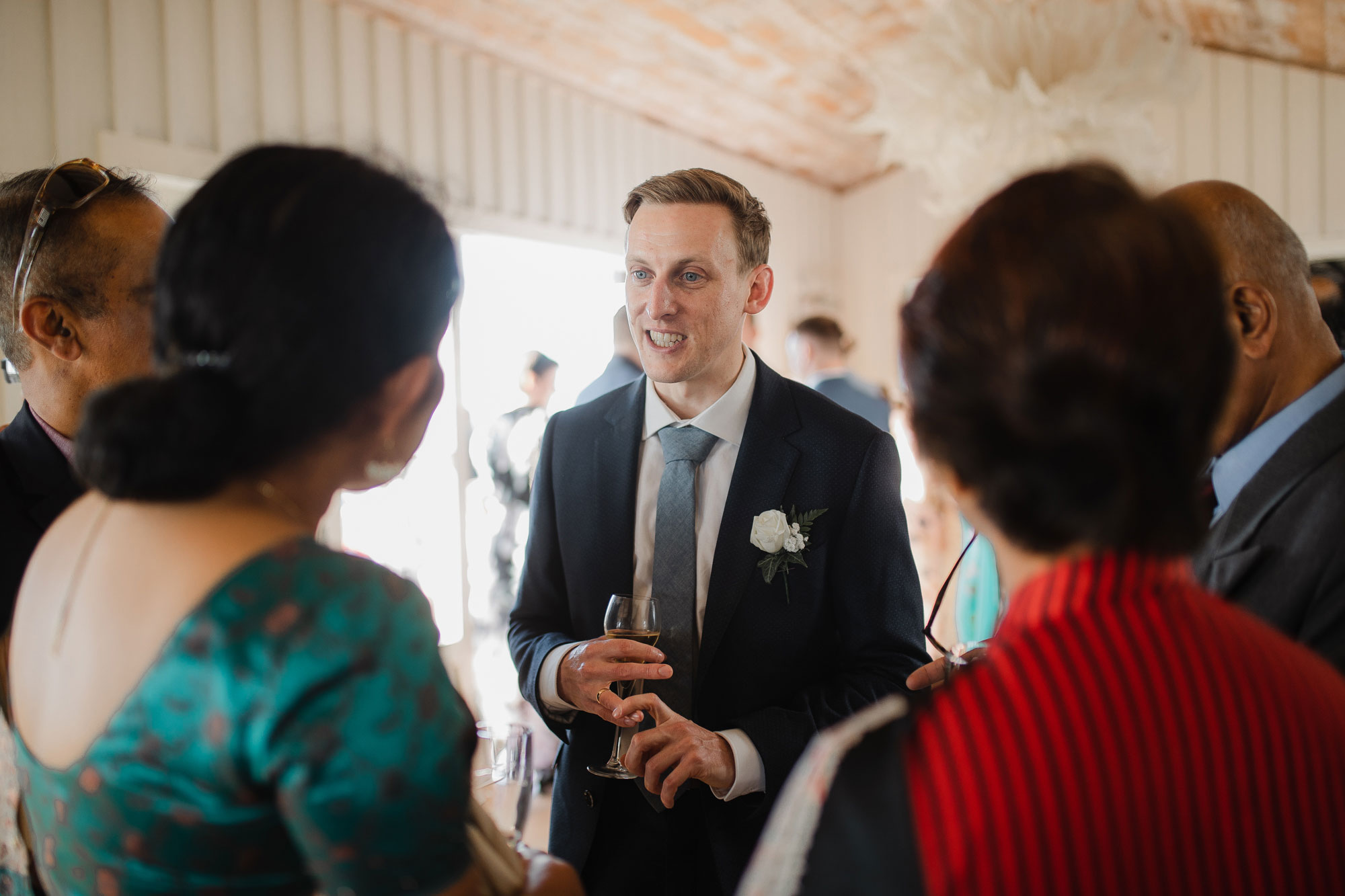 the groom chatting