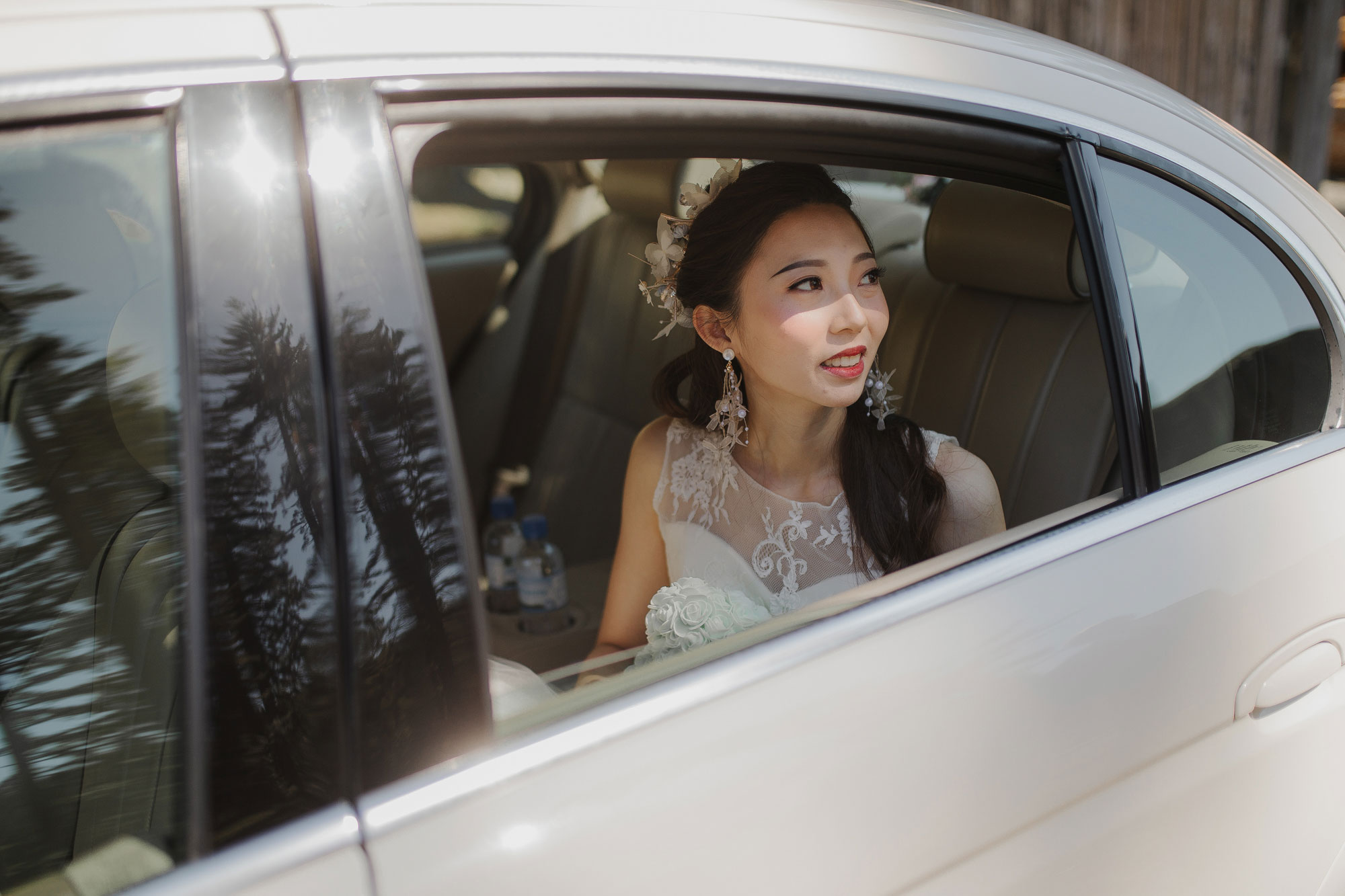 bride arriving at venue