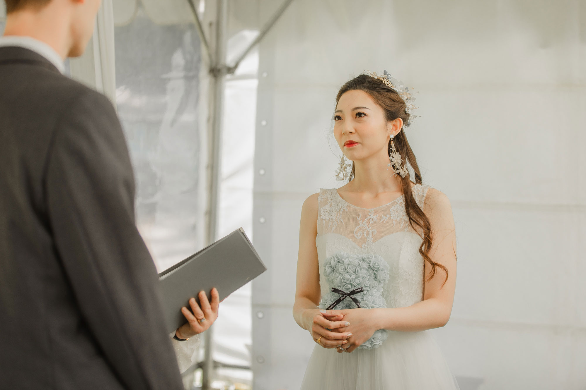 bride at the ceremony