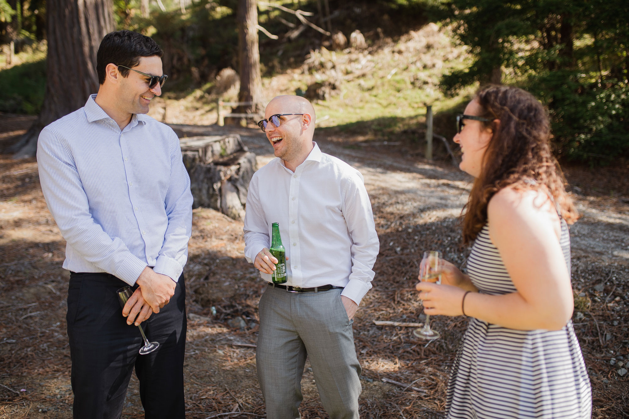 wedding guests having fun