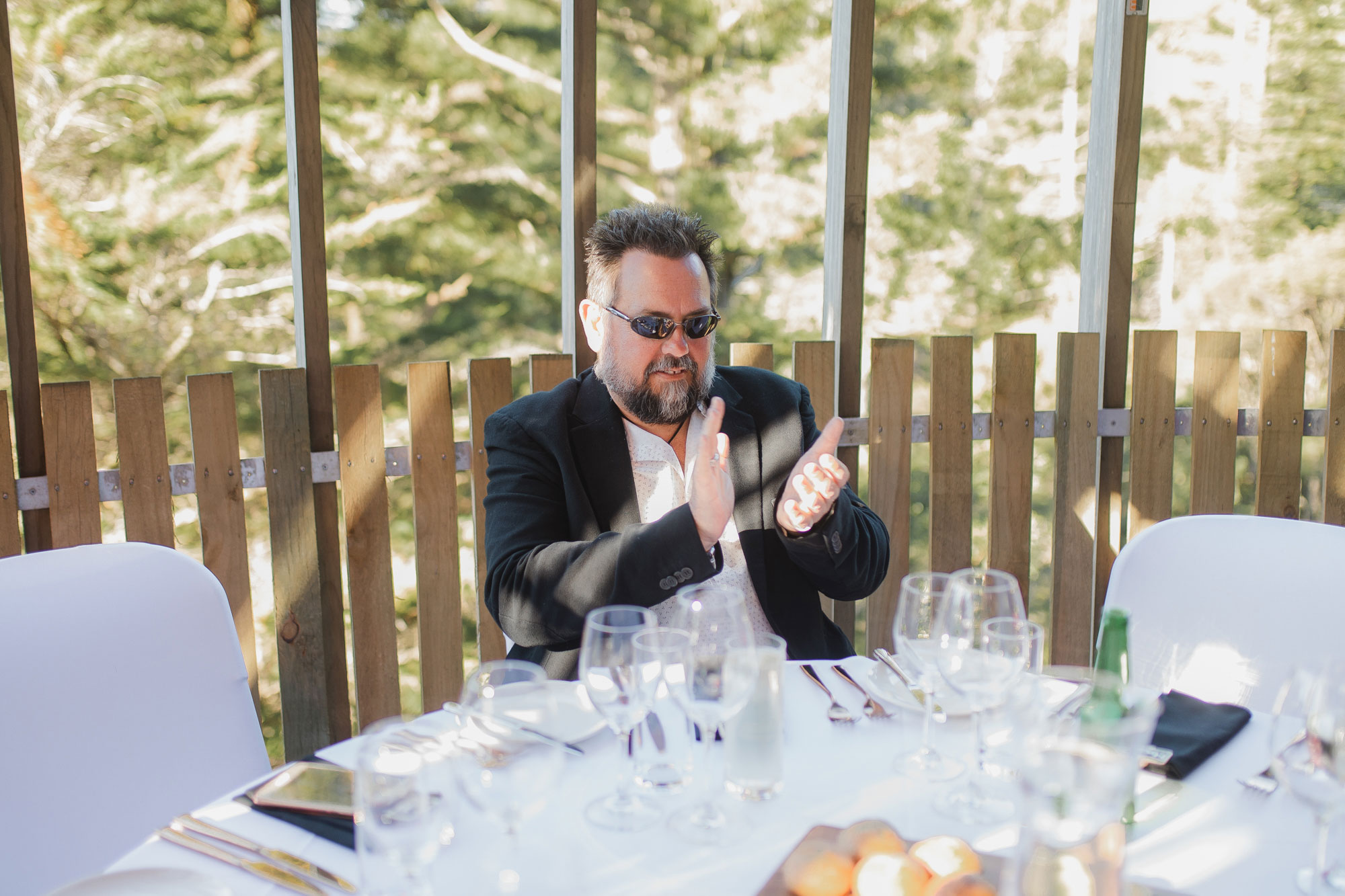 guests cheering at reception