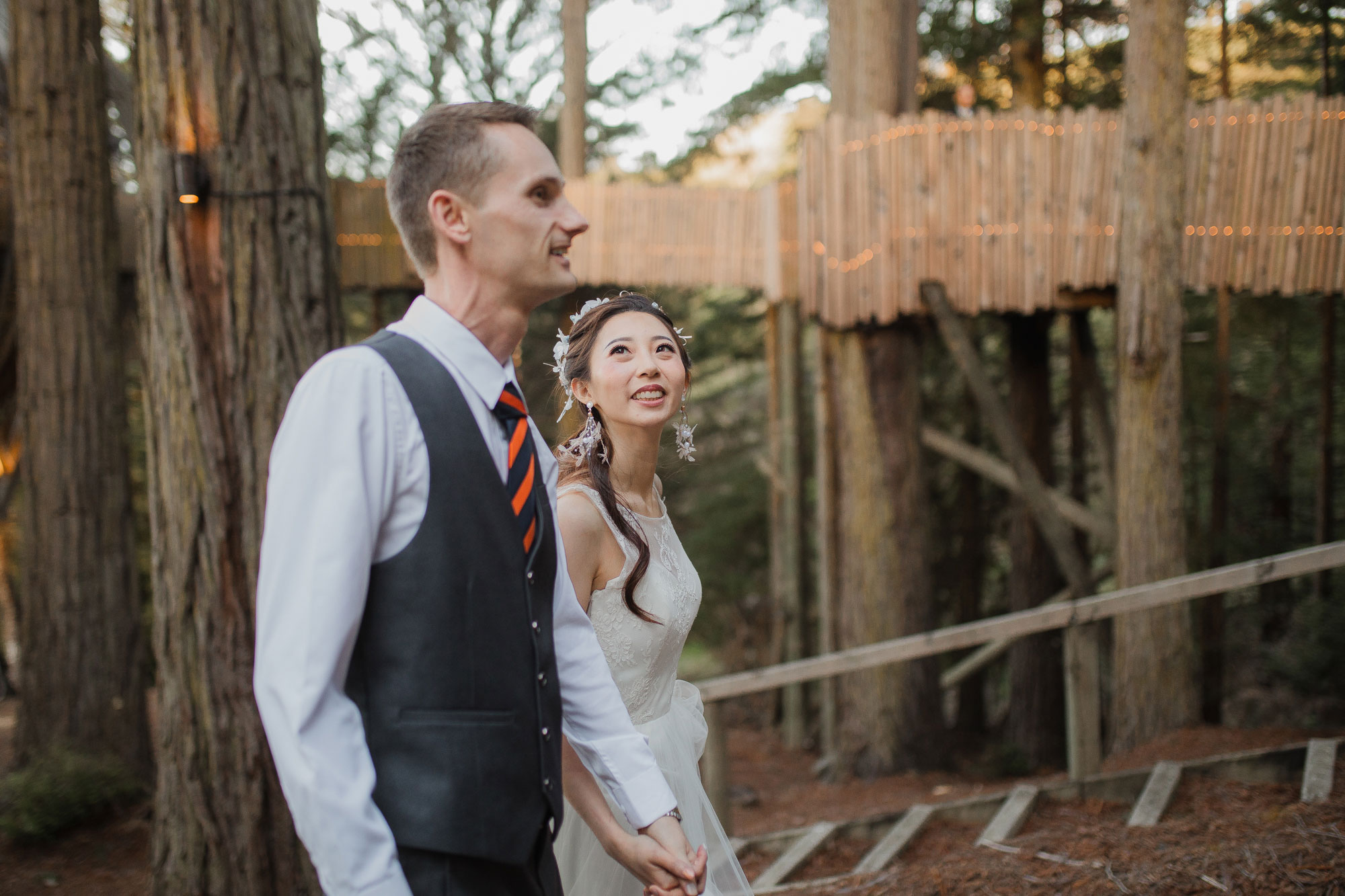 bride looking at groom