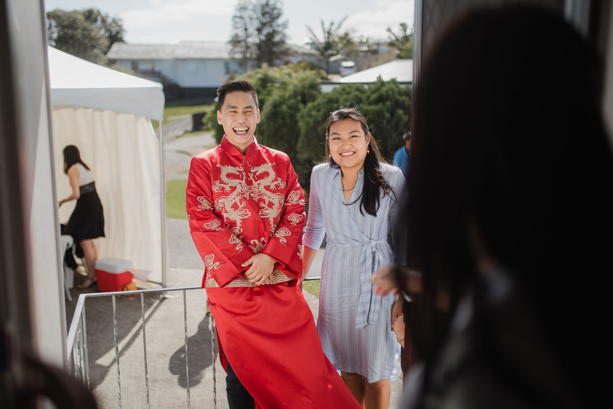 groom at the door