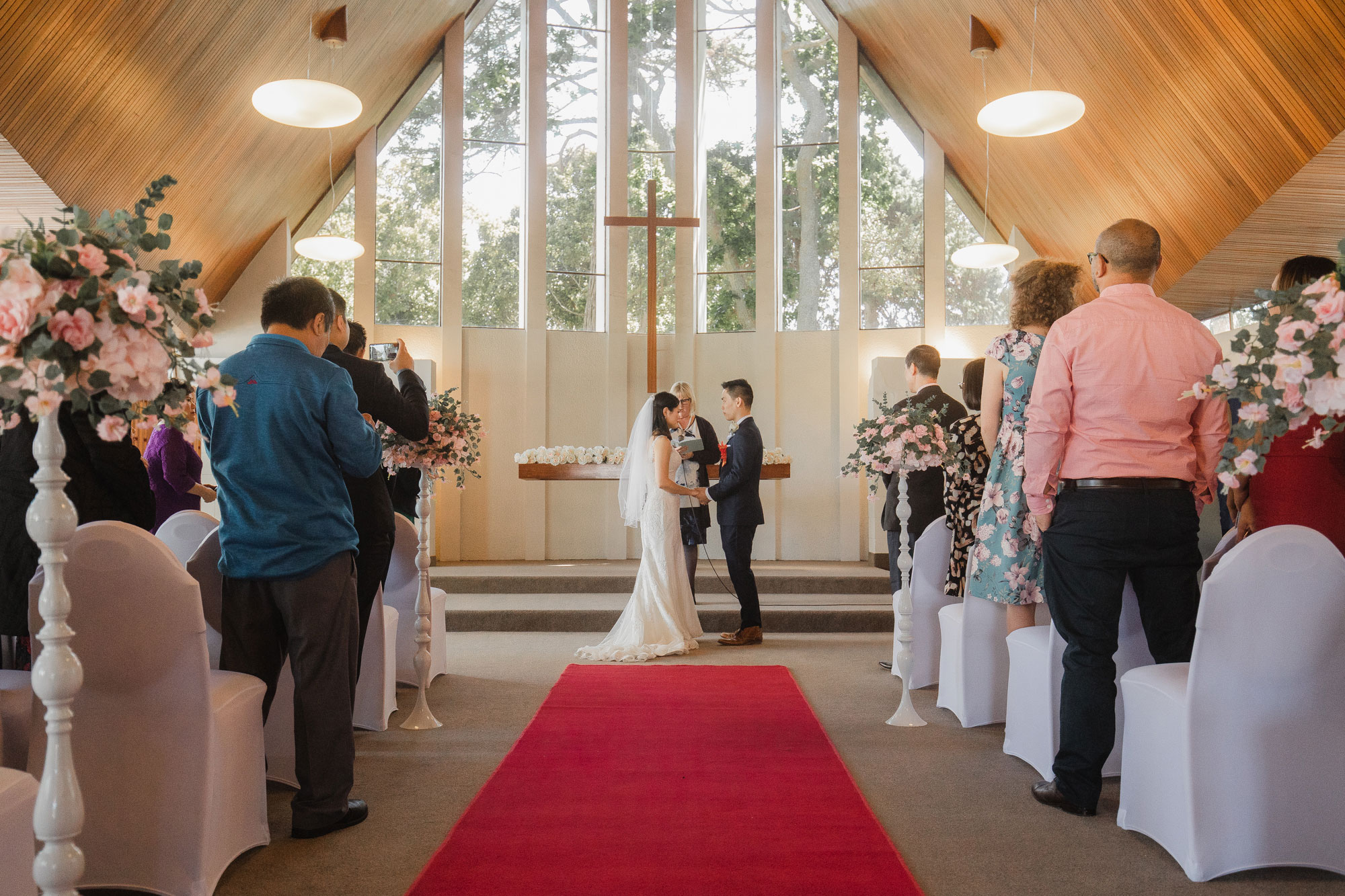 bride and groom at the wedding ceremony