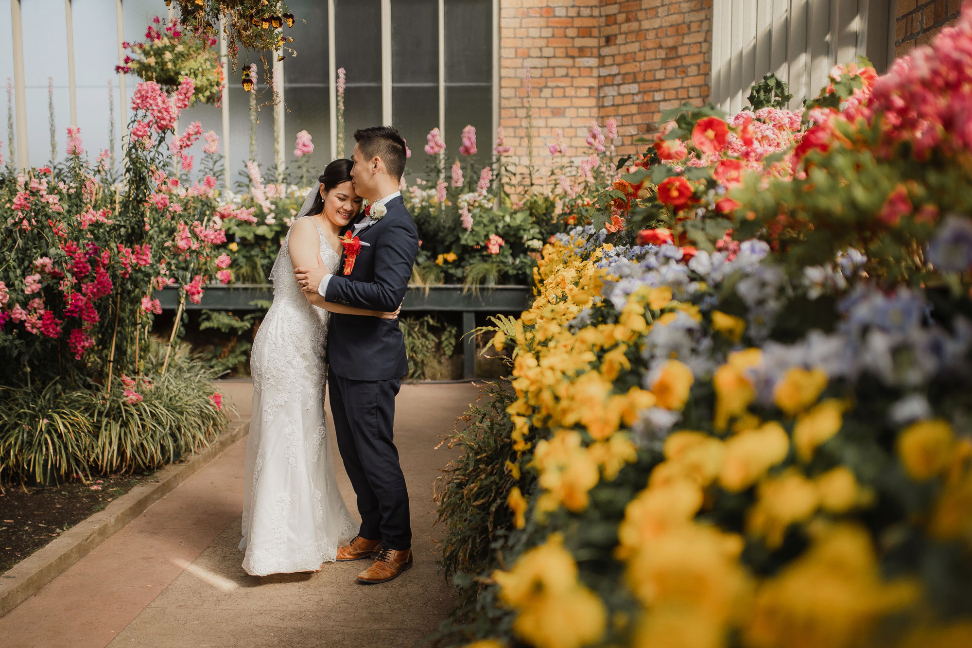 winter gardens wedding shoot