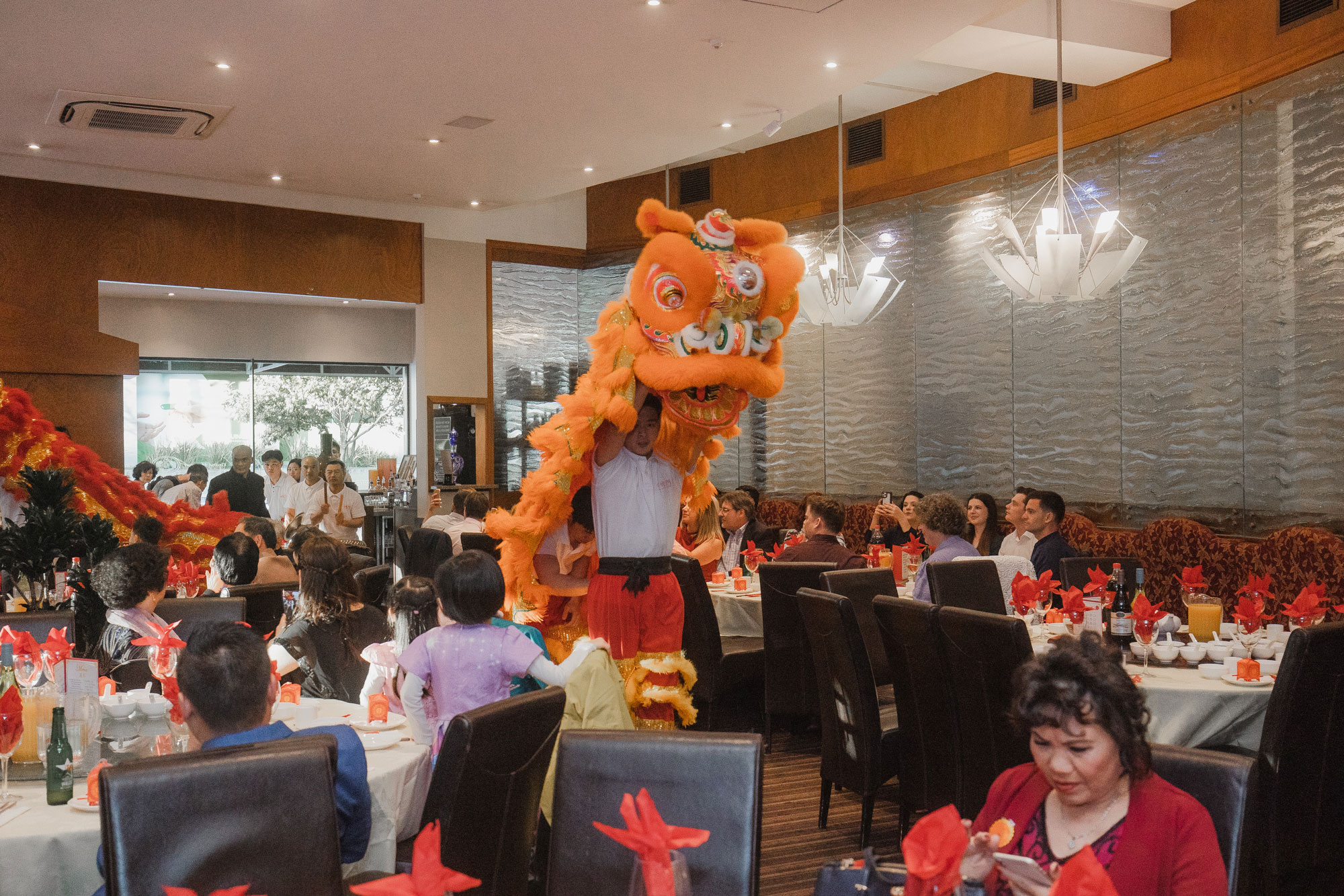 chinese wedding lion dance