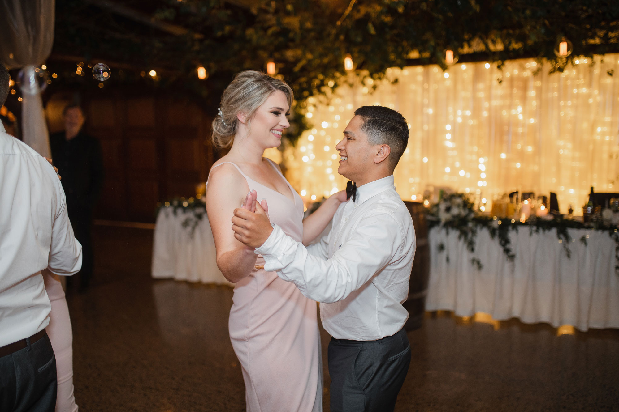 bridal party having fun