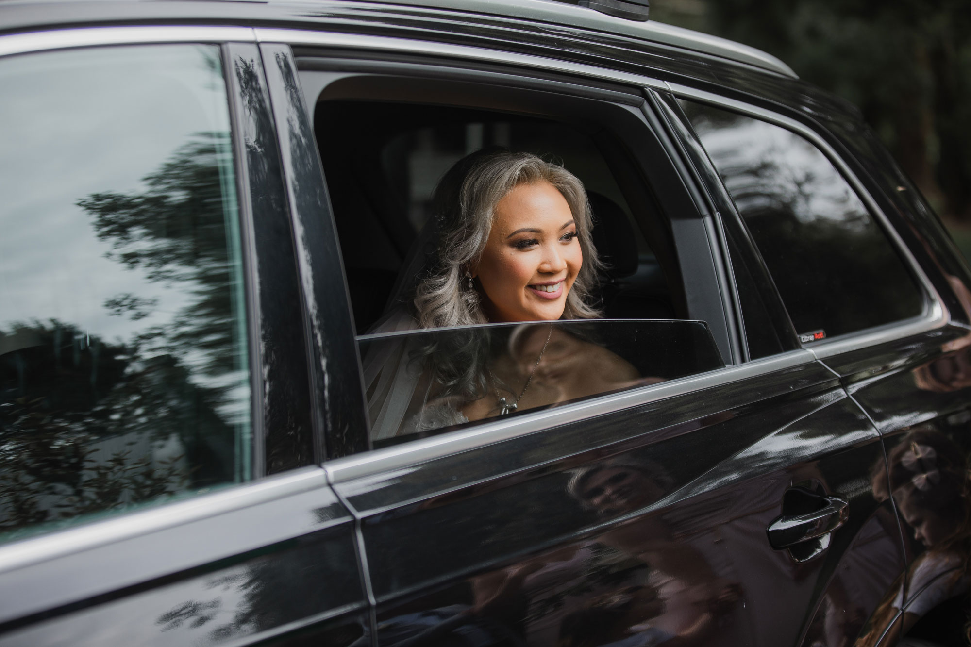 bridal car arriving at markovina