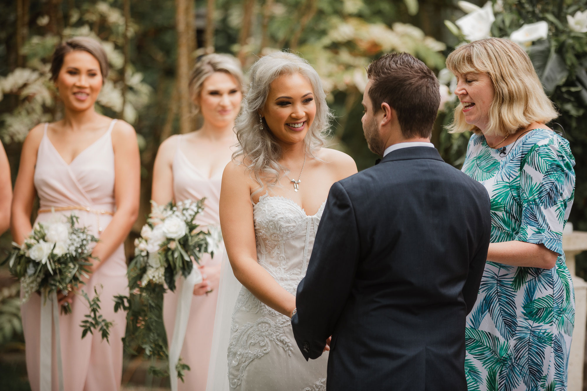 bride looking at the groom