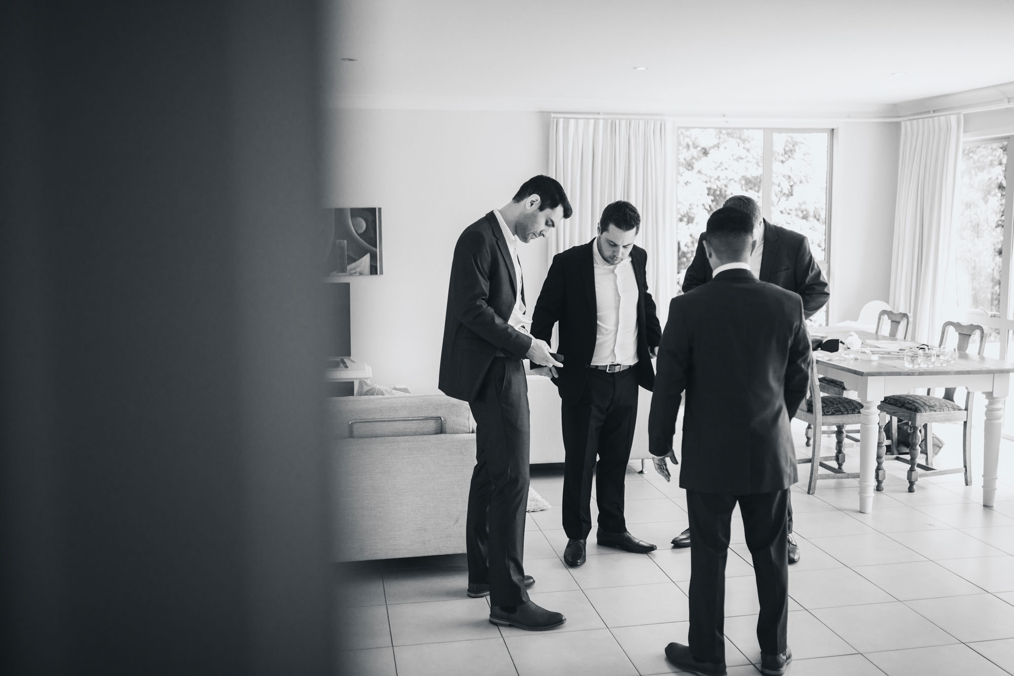 groom and the boys getting ready