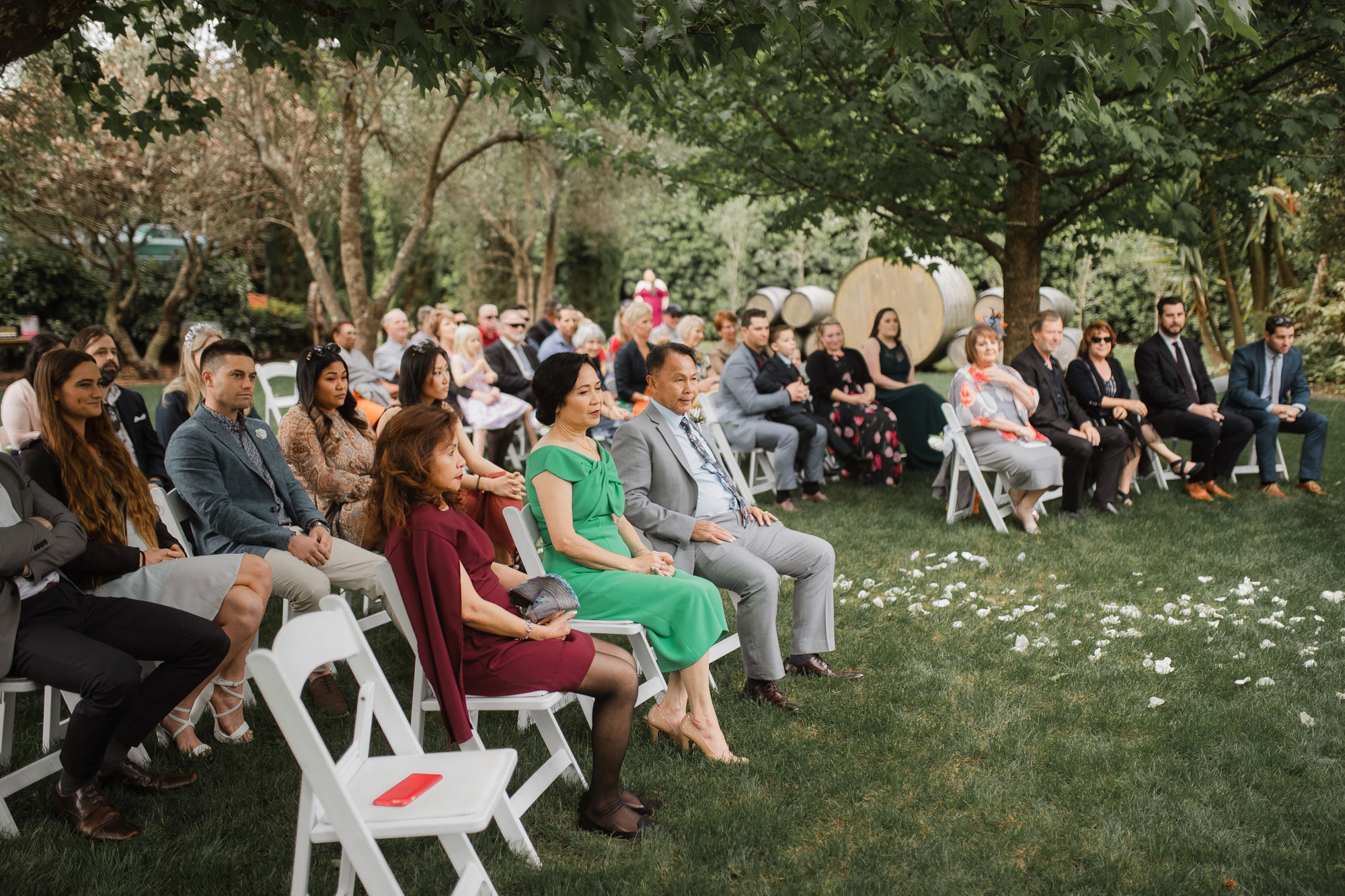 wedding guests at auckland wedding