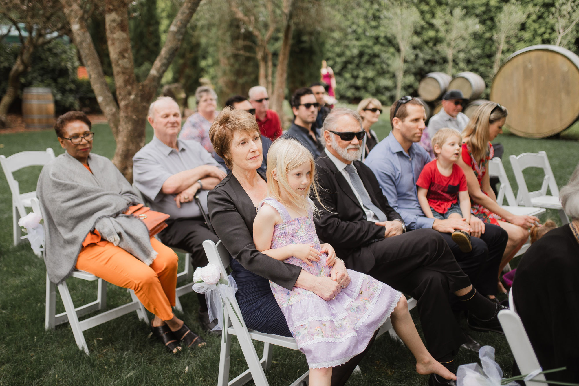 wedding guests watching the ceremony