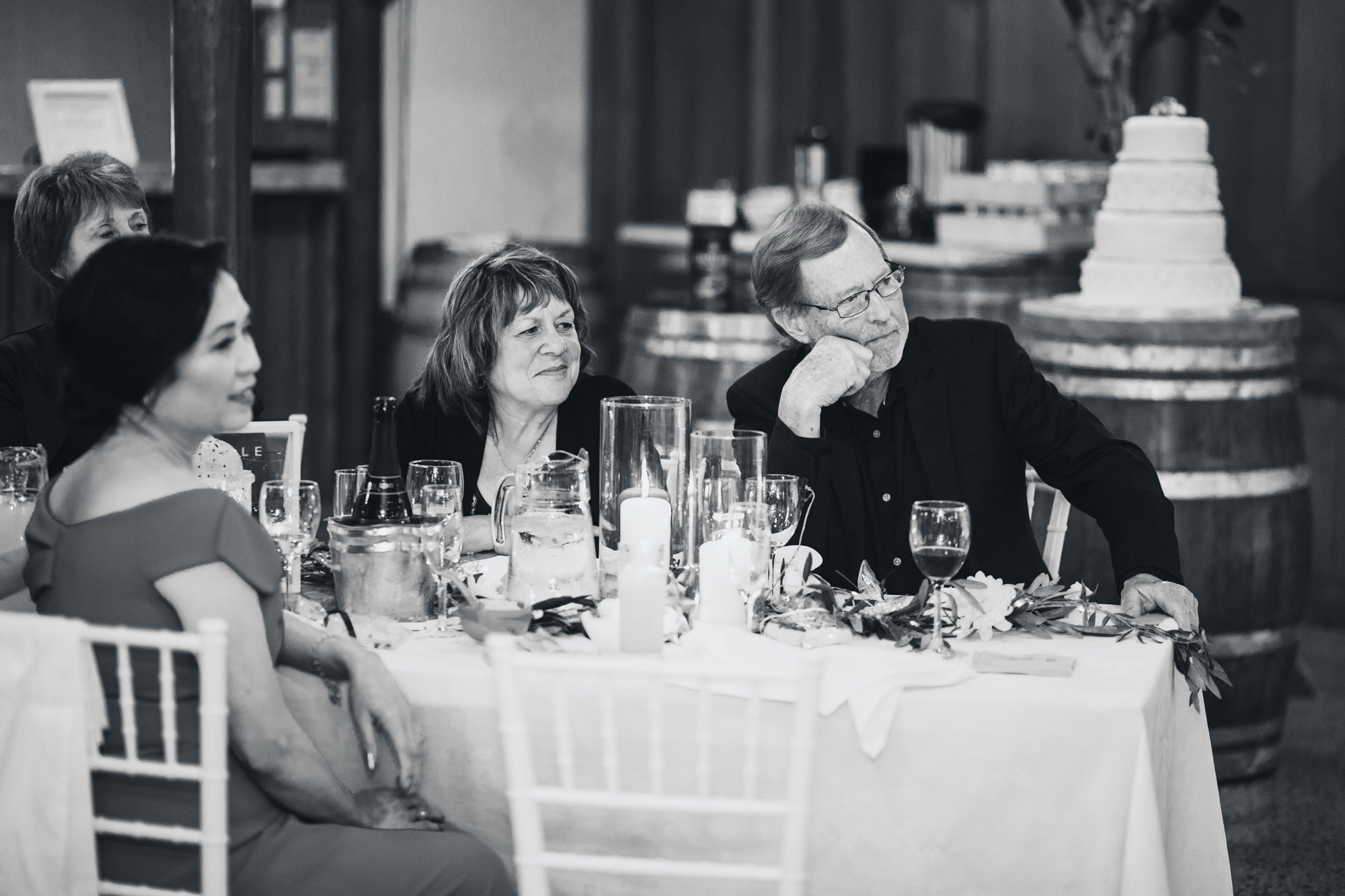 guests listening to wedding speech