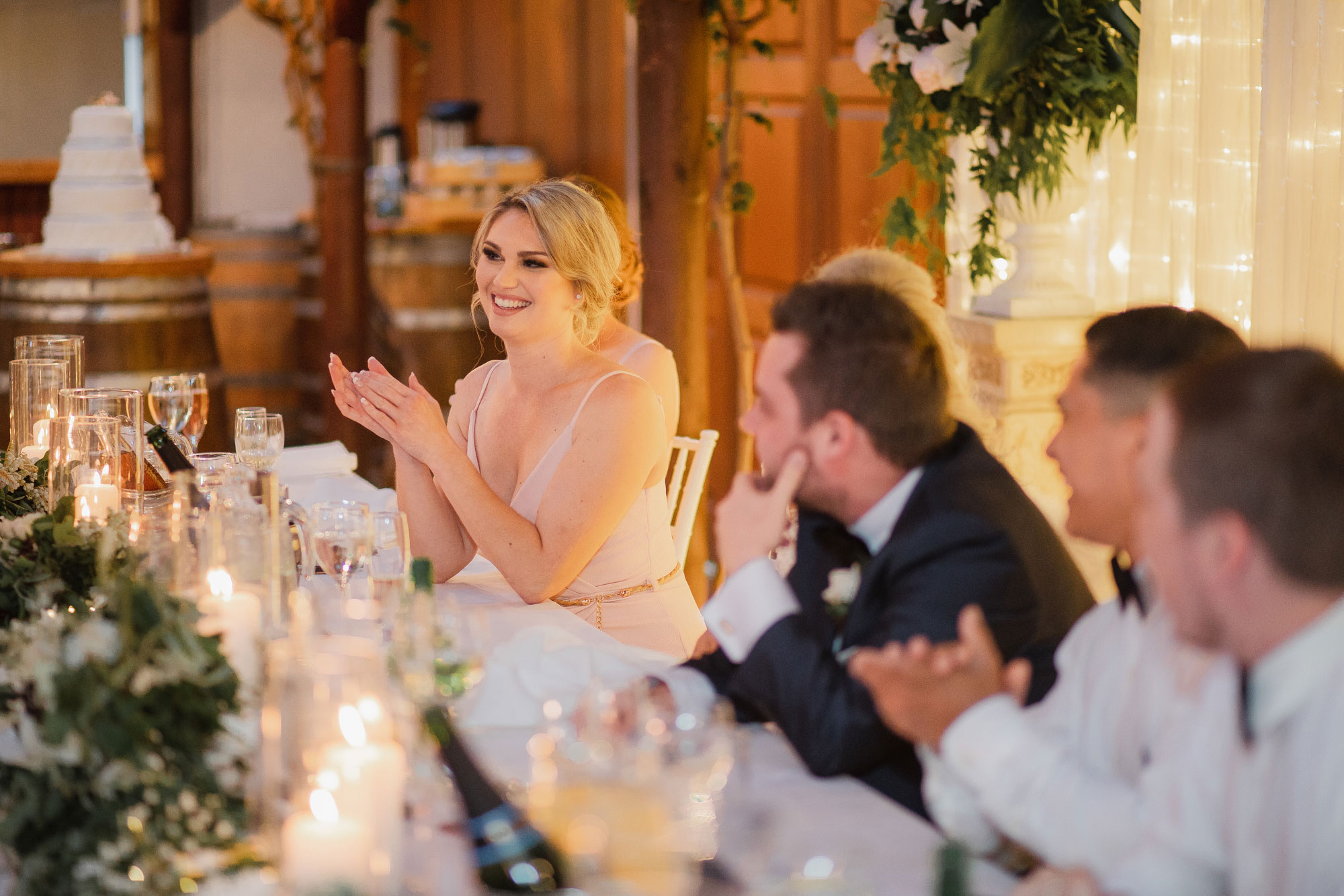 bridal party cheering