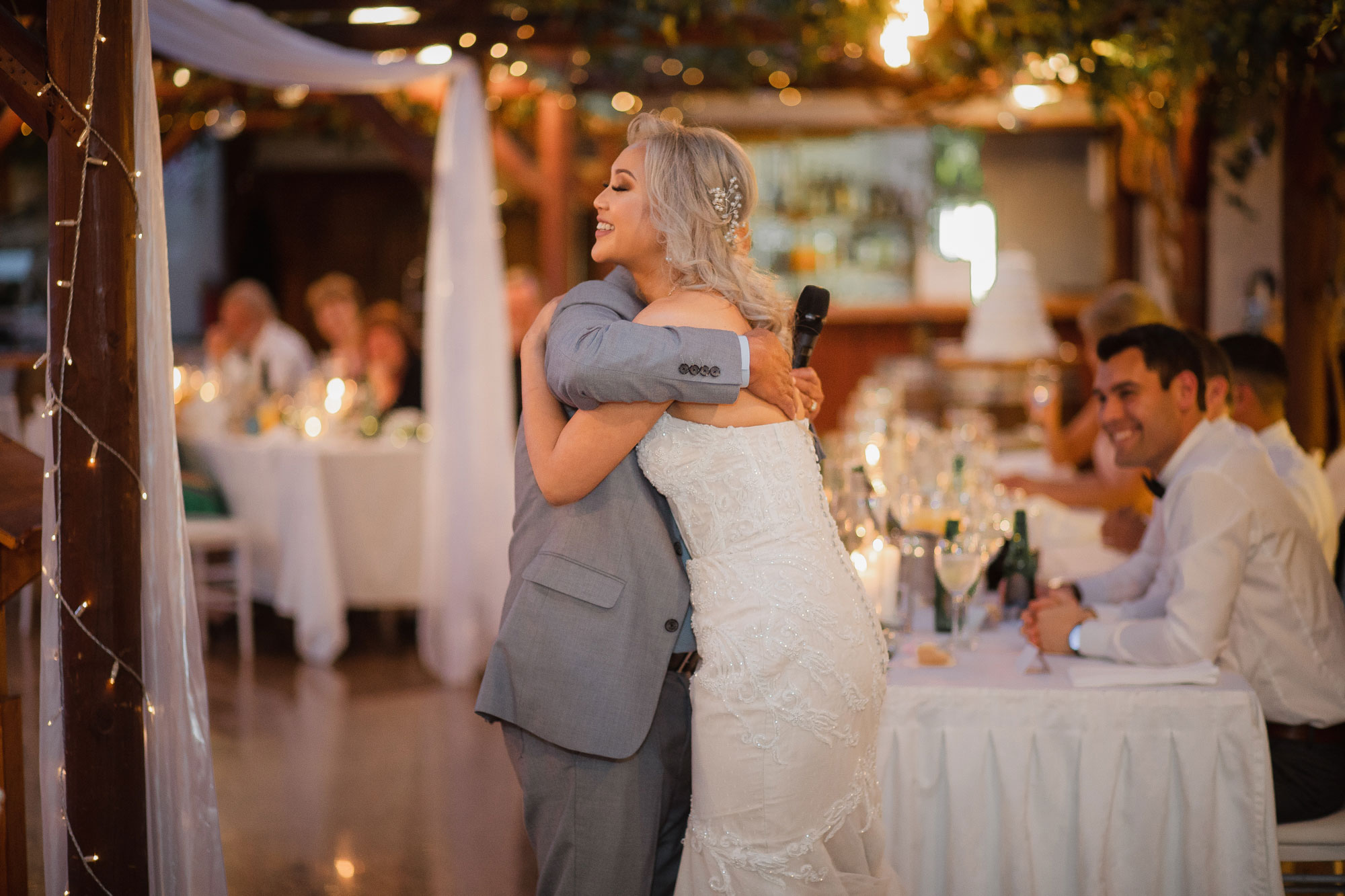 bride hugging her father