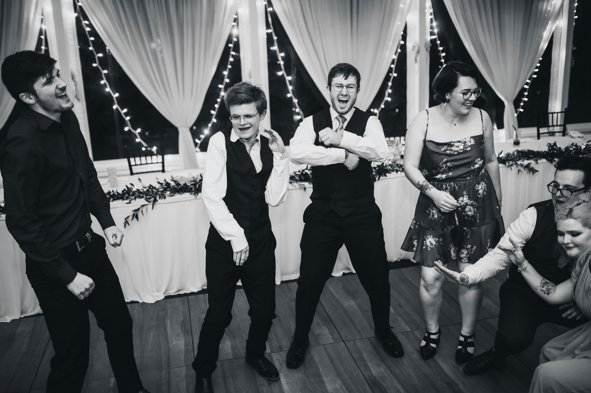 bridal party on the dance floor