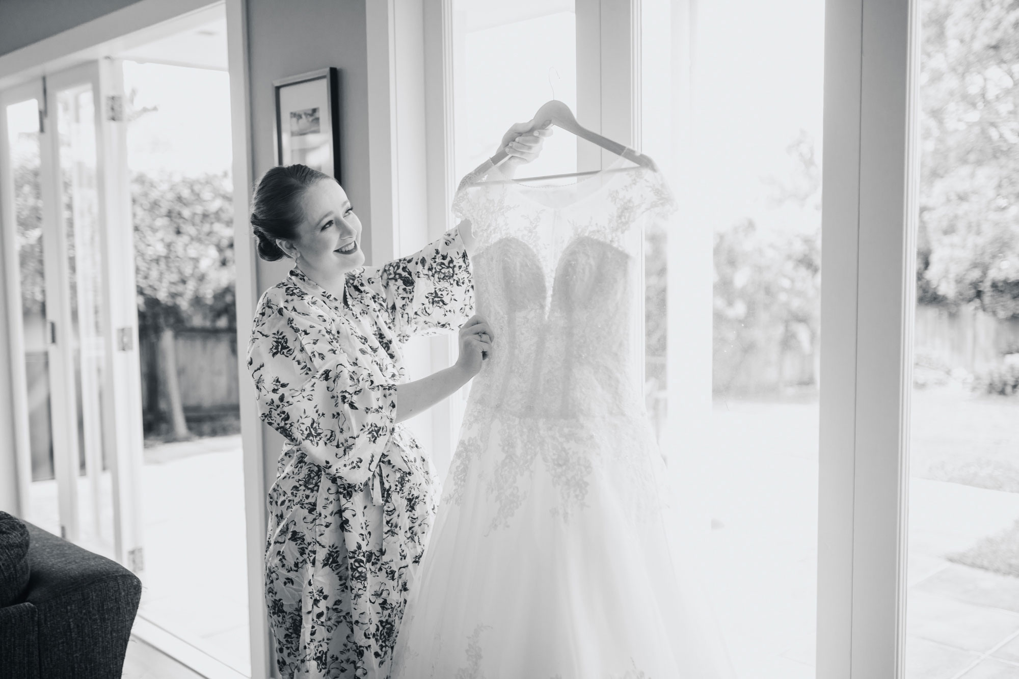 bride and her dress