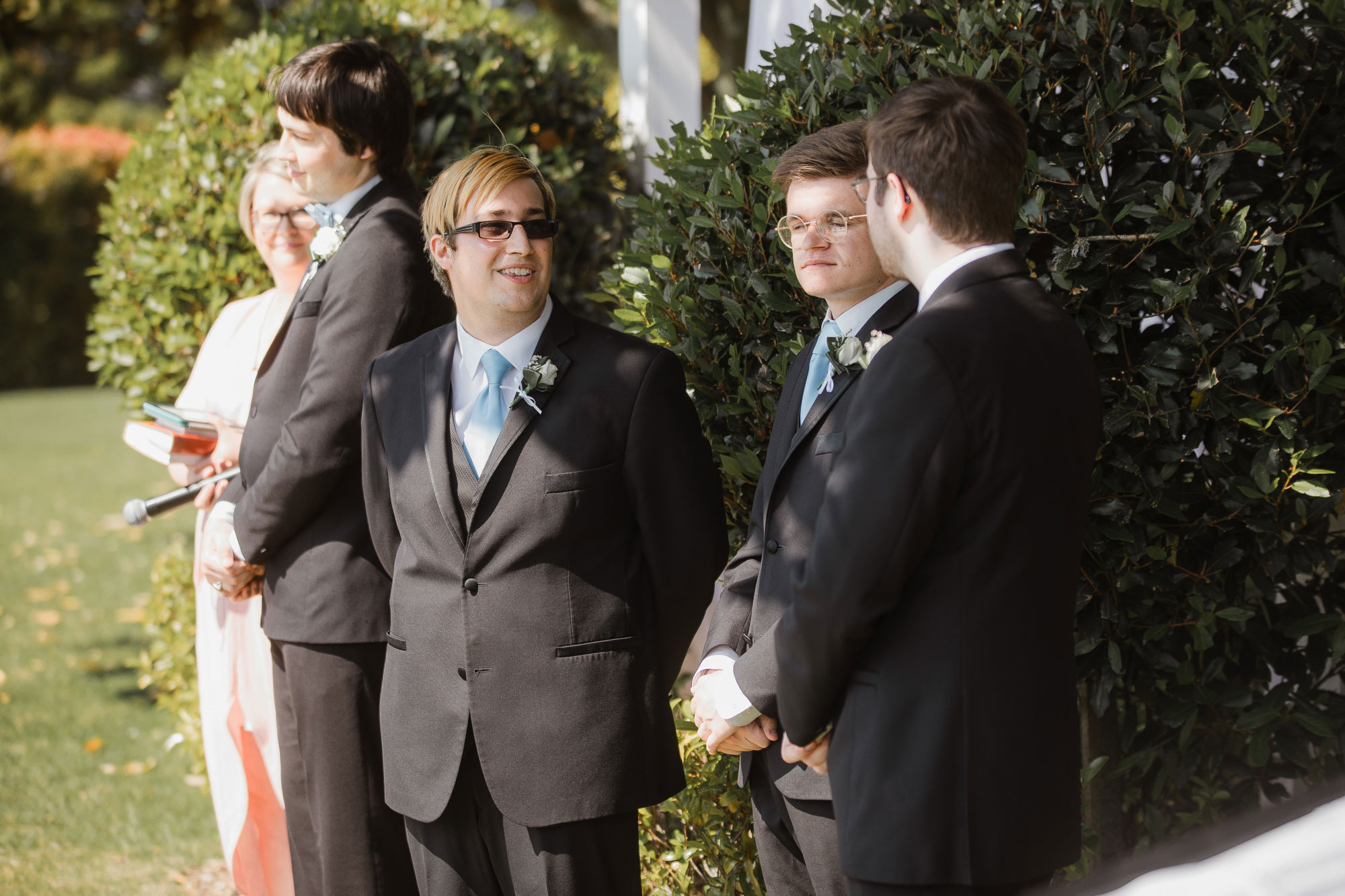 groomsmen having a chat