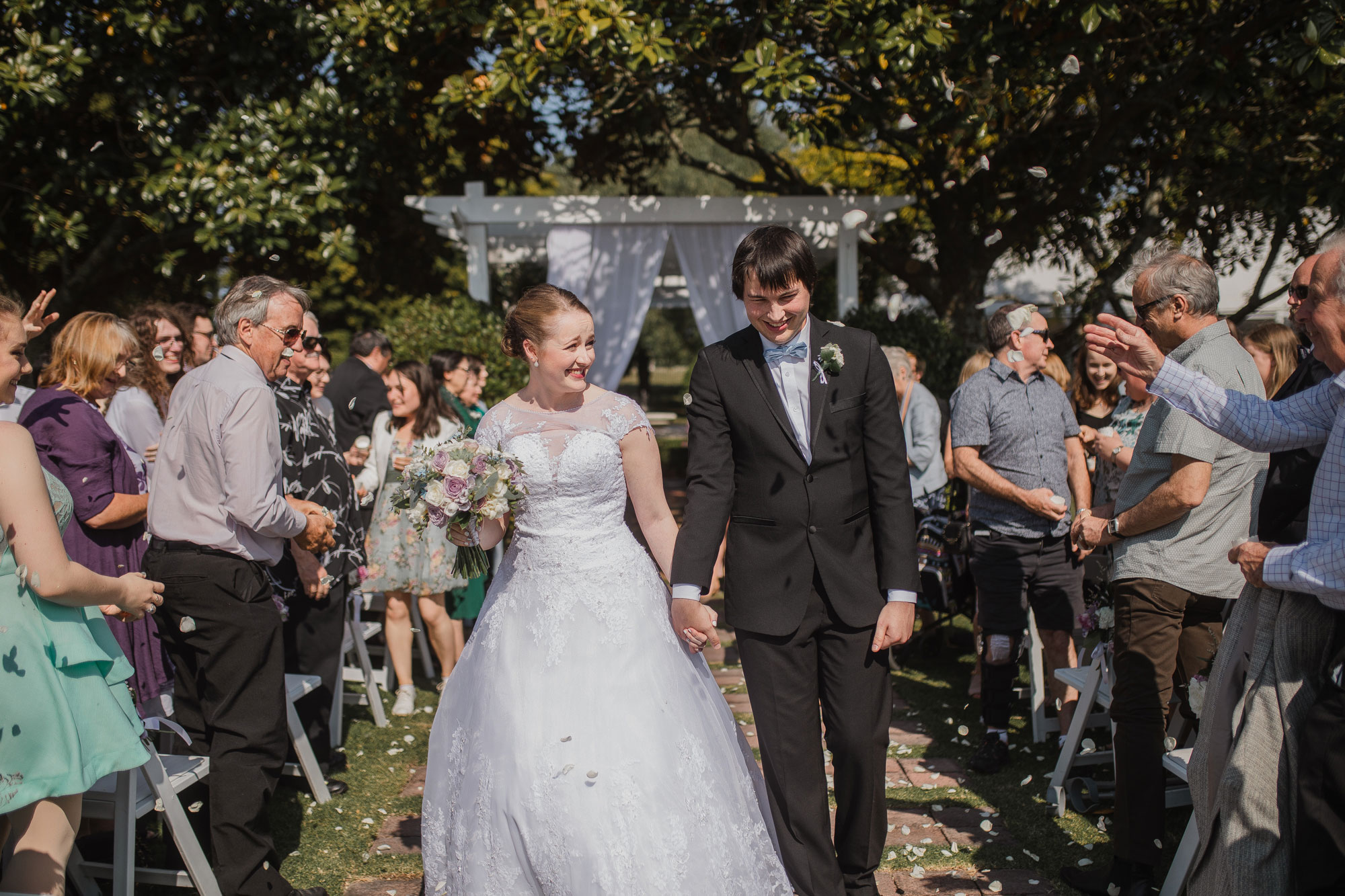 bride and groom recessional