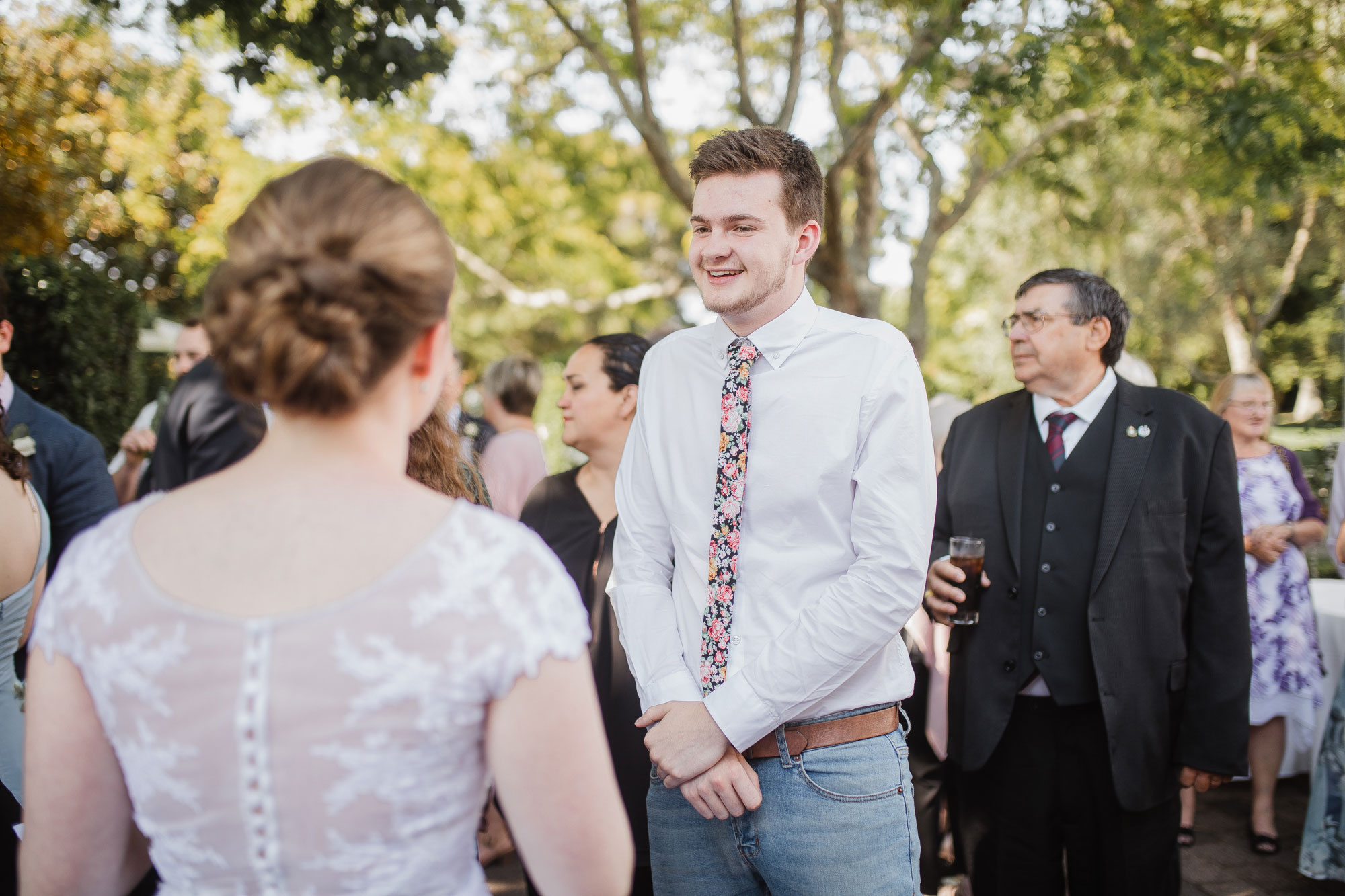 guests congratulating the bride