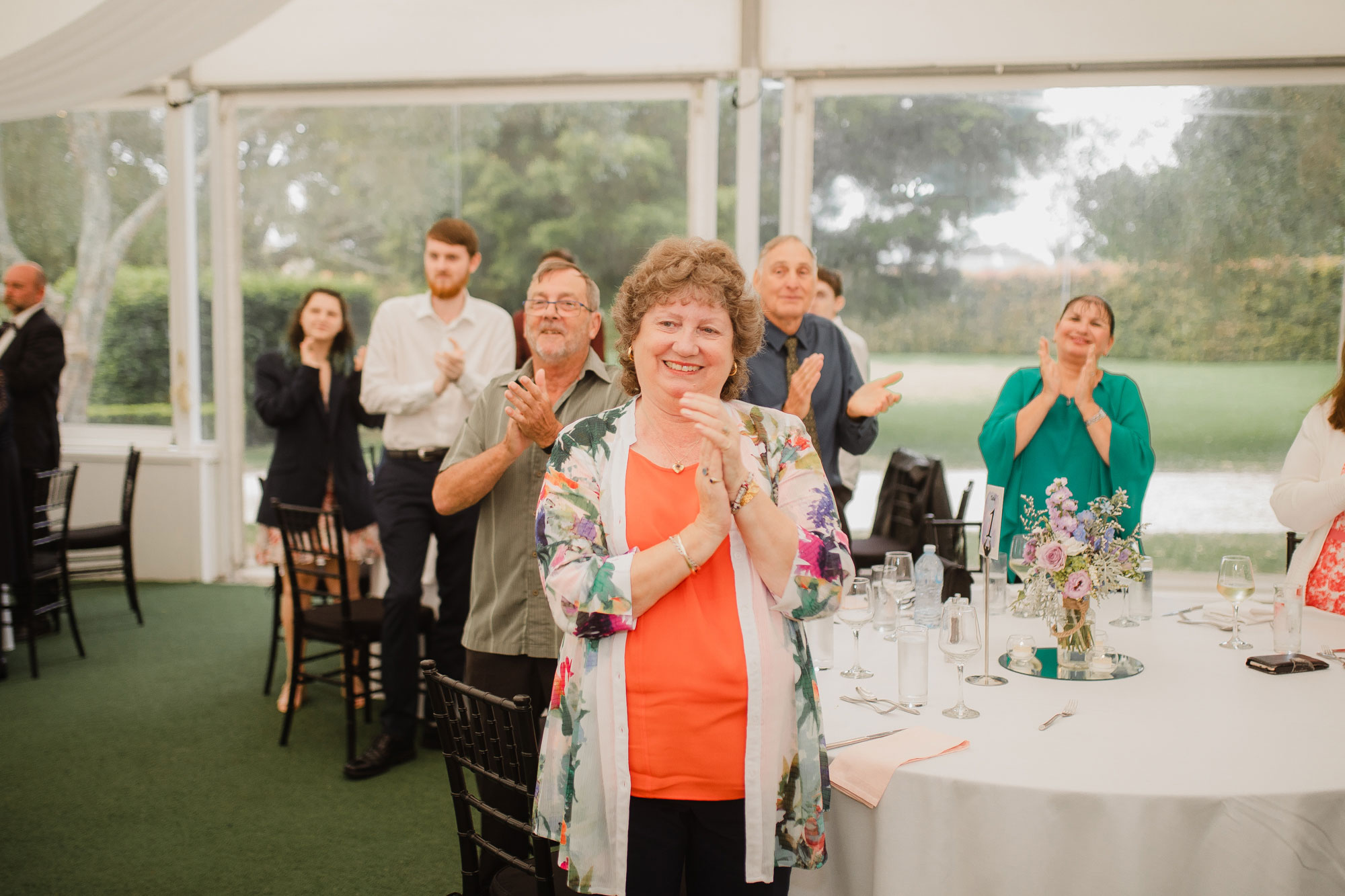 wedding guest clapping