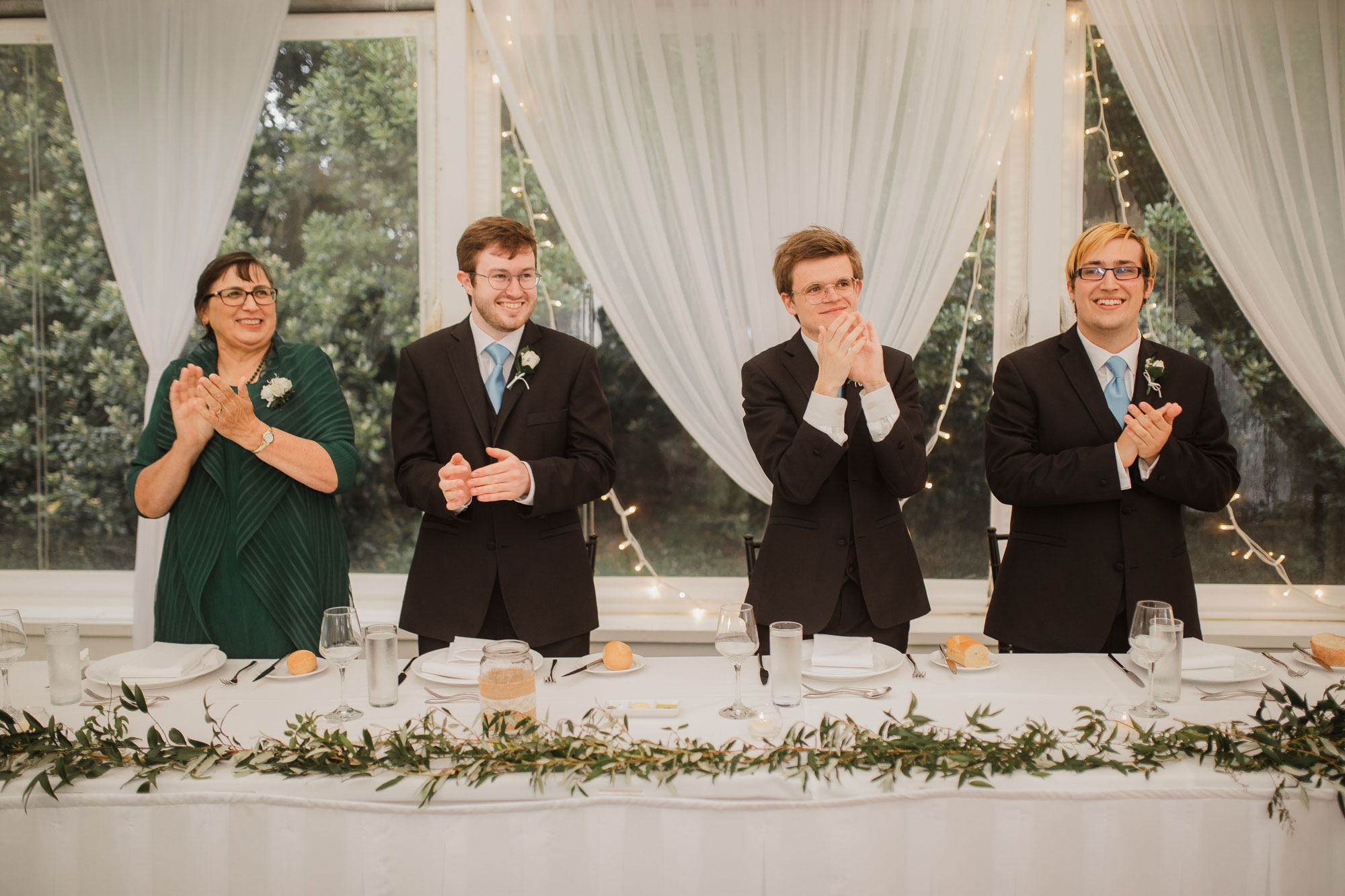 groomsmen cheering