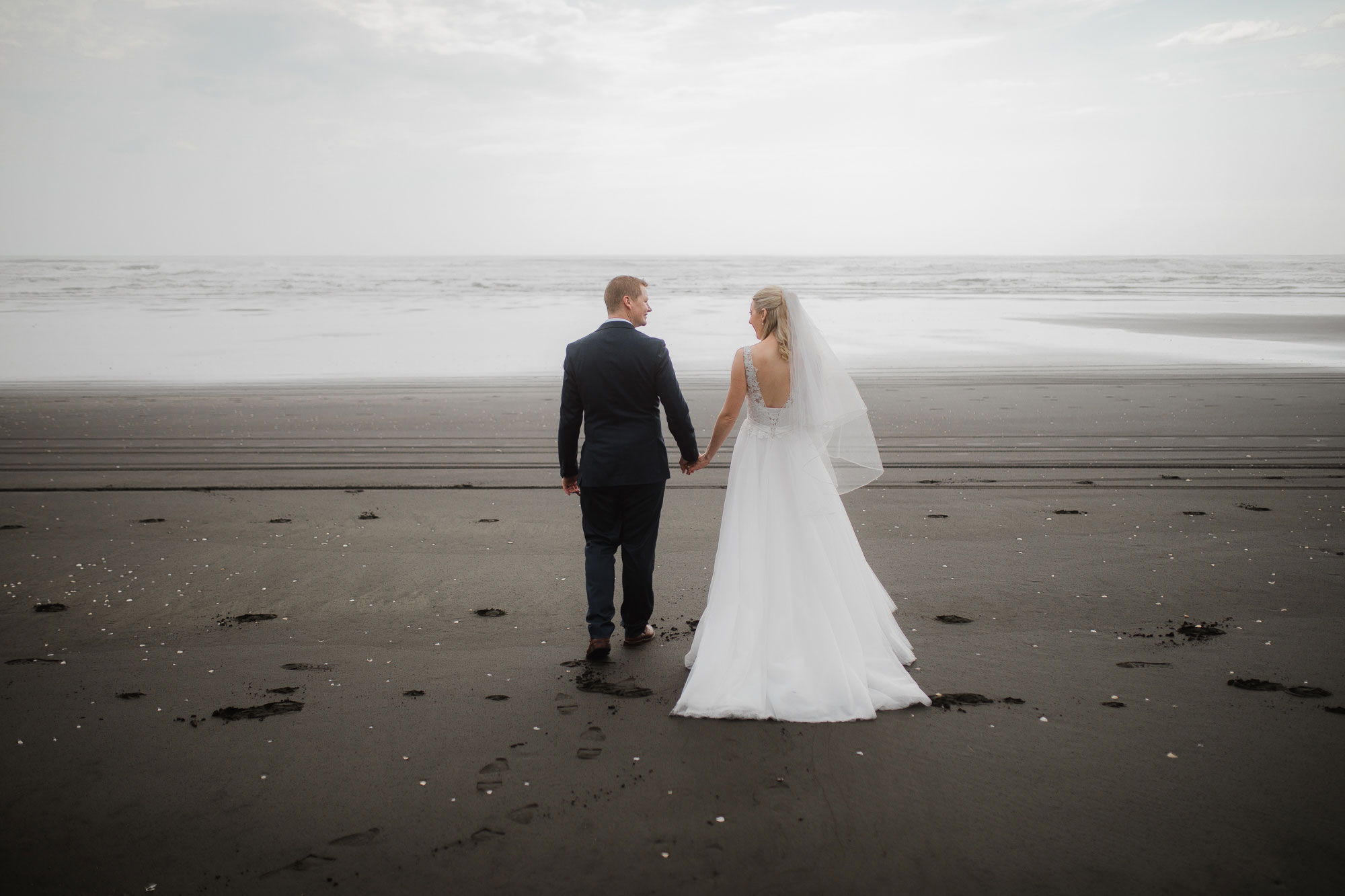 bride and groom wedding on the beach