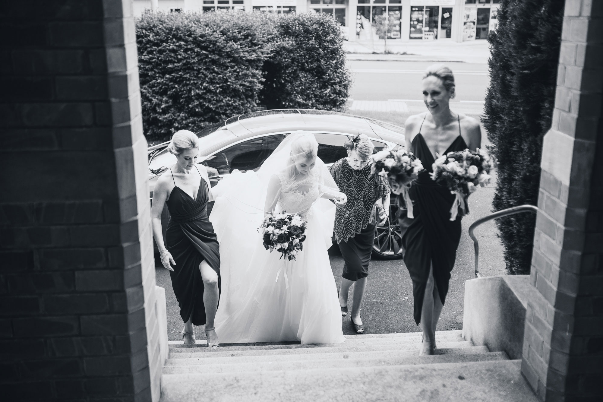 bride outside the church