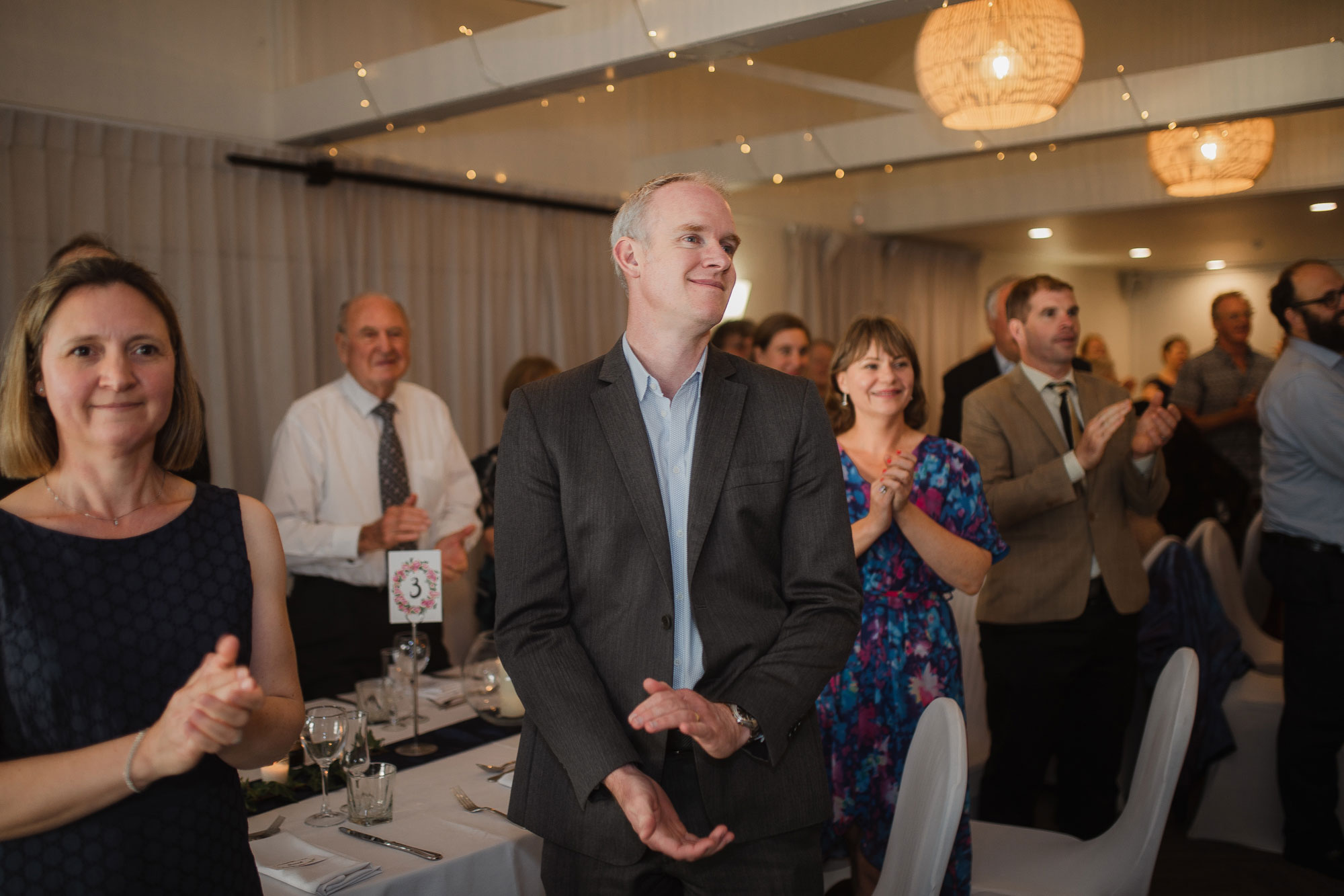 guests clapping and cheering