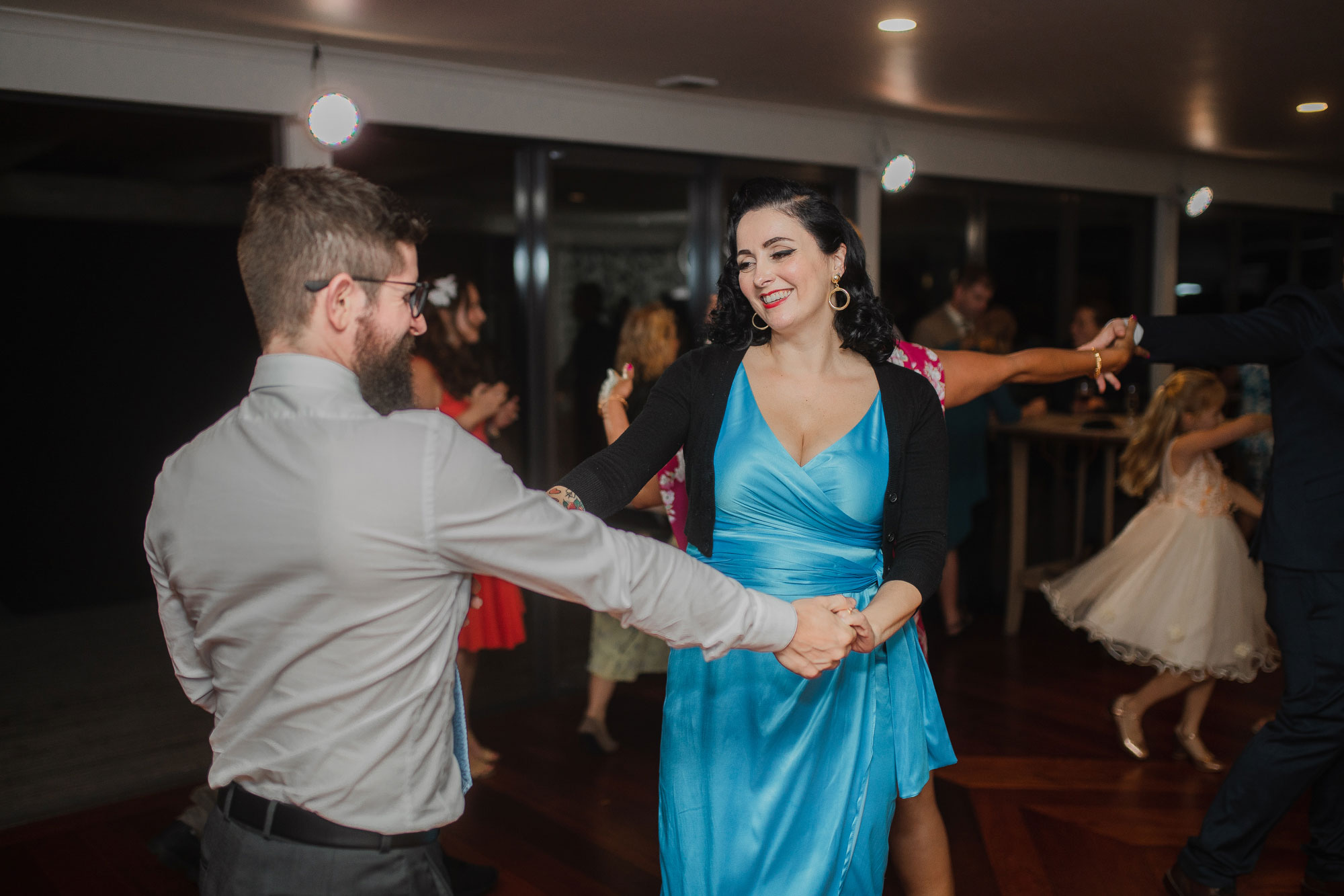 wedding guests on the dance floor