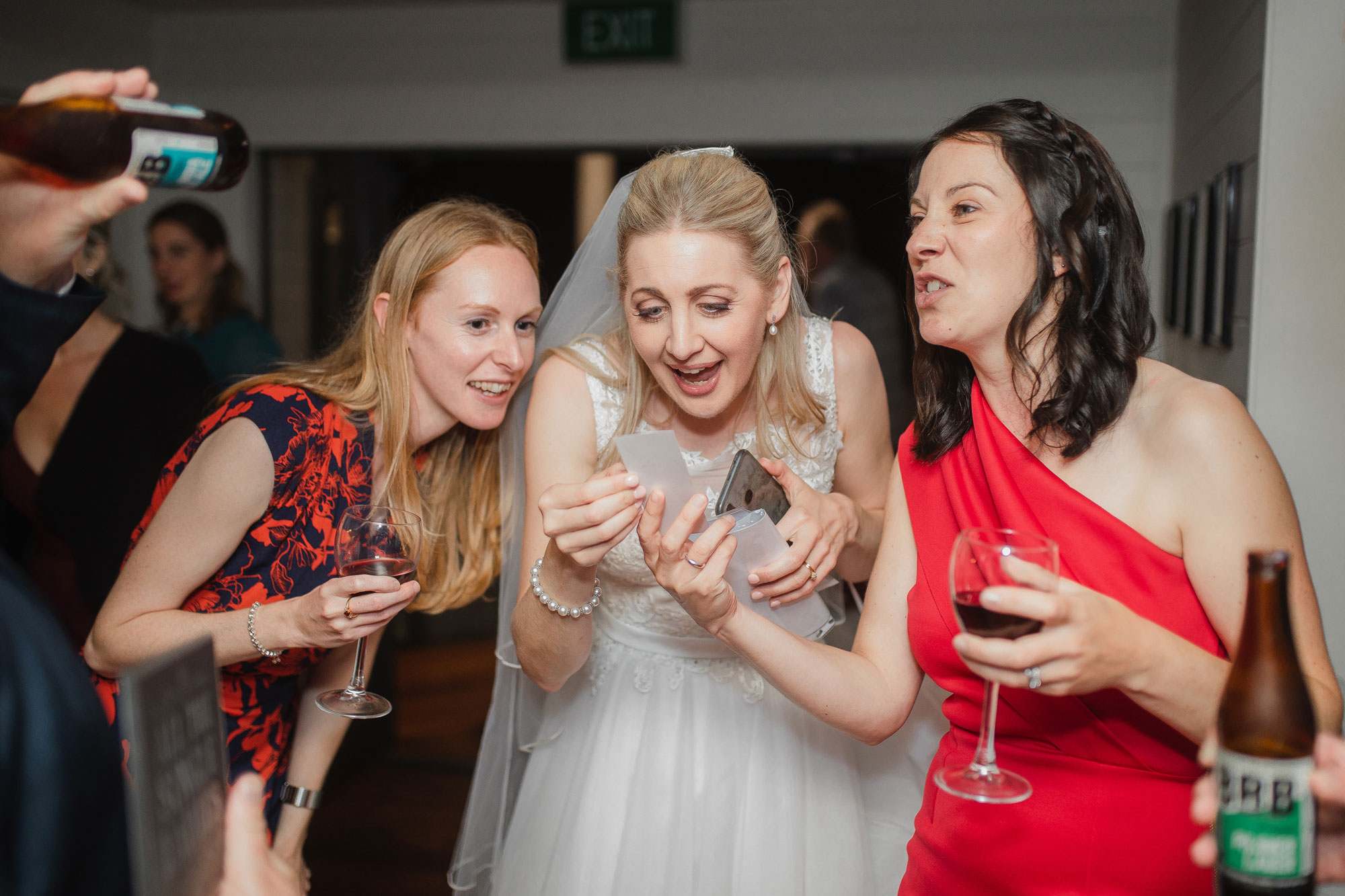 bride having a great time