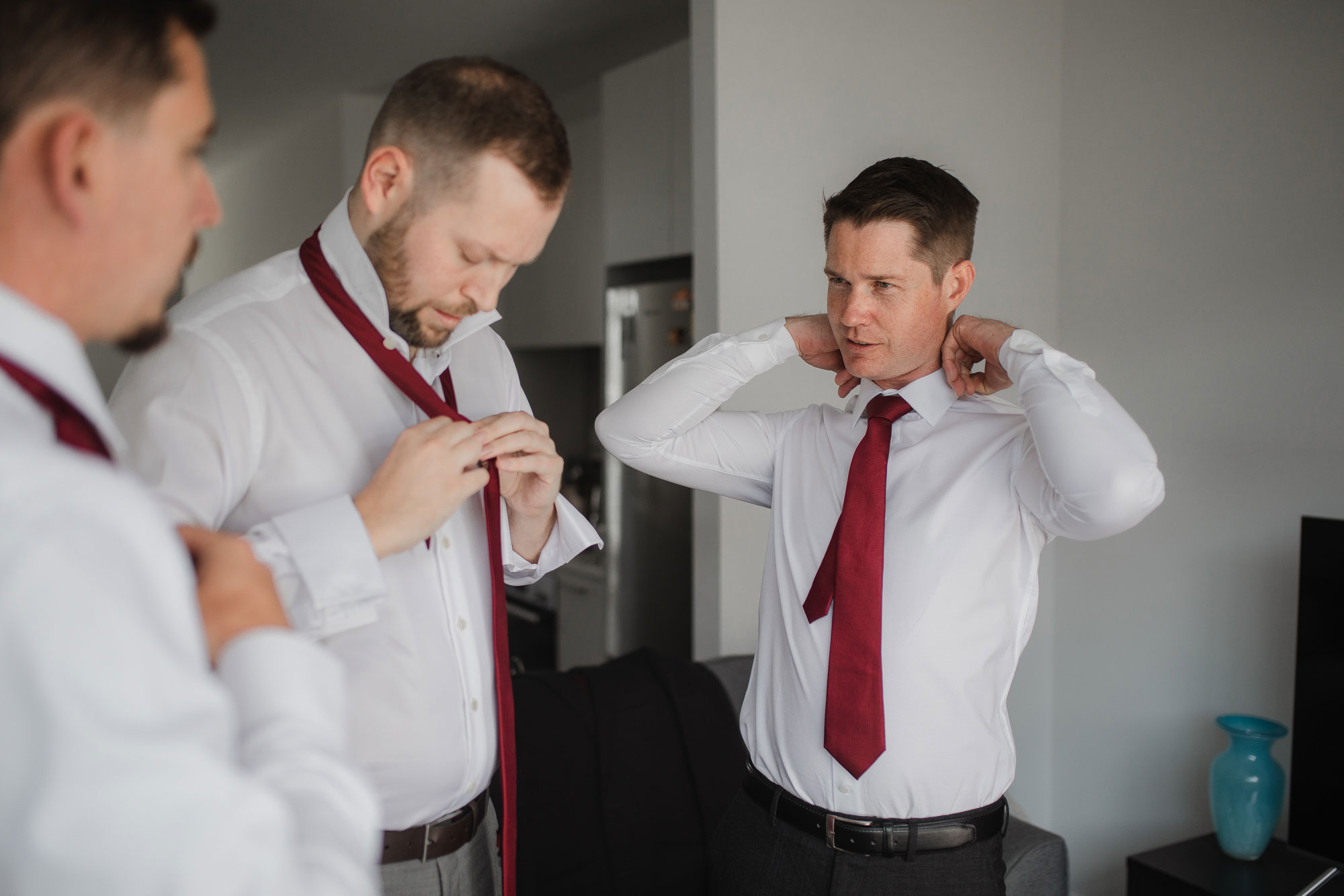 groom and the boys getting ready