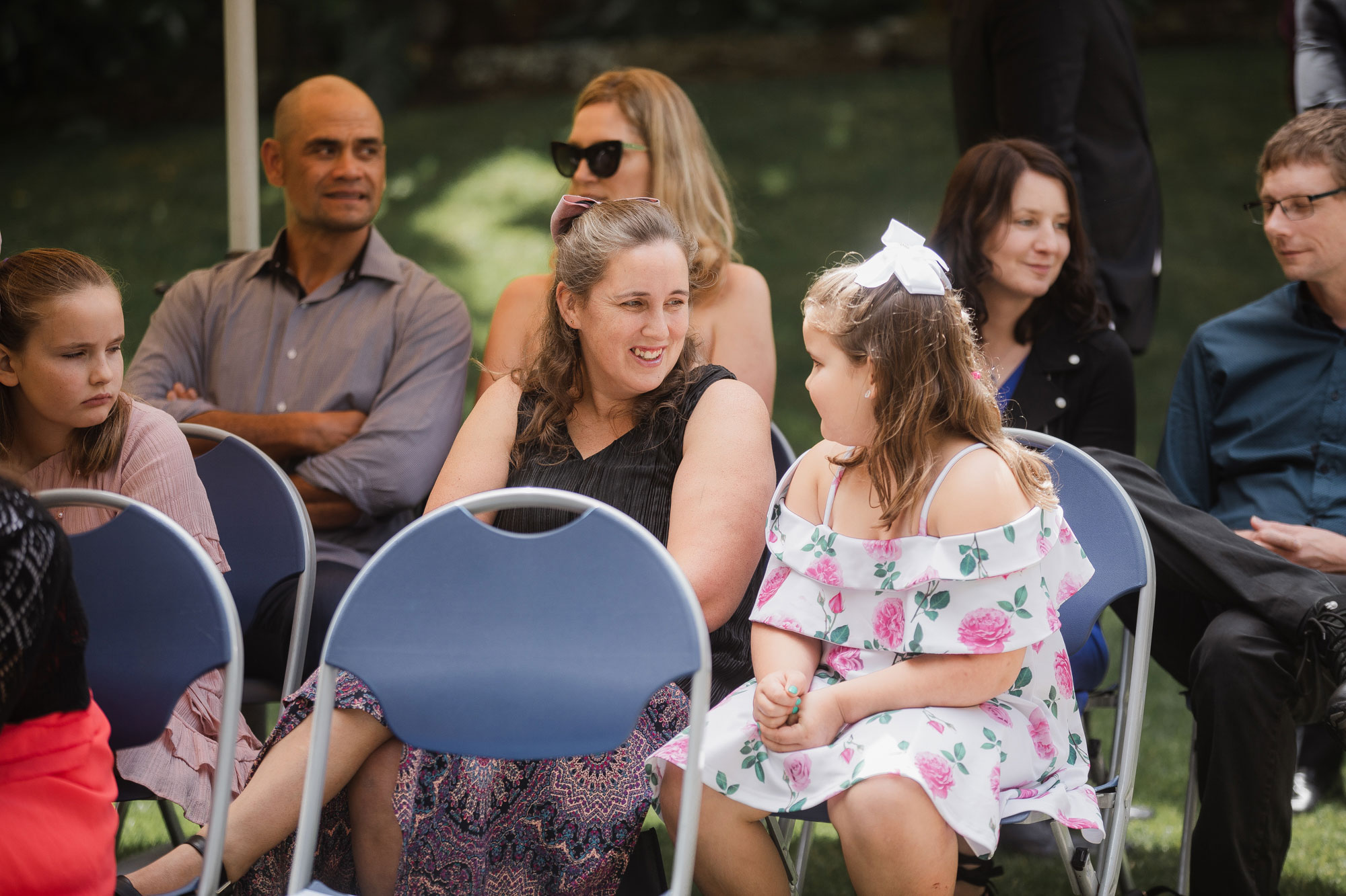 wedding guests at the ceremony