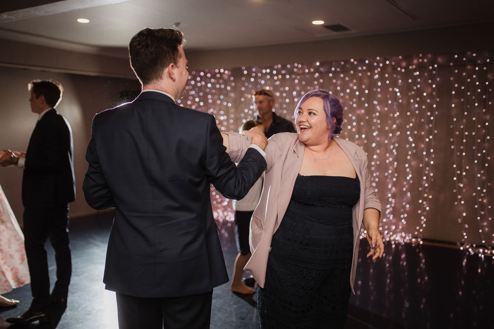 wedding guests on the dance floor