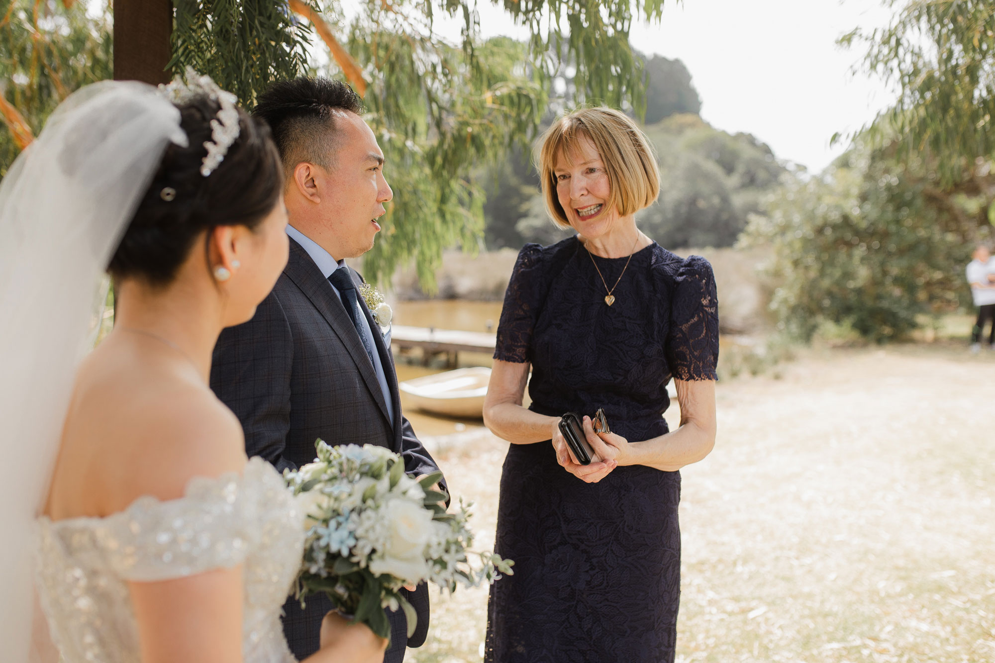 marriage celebrant talking to the couple