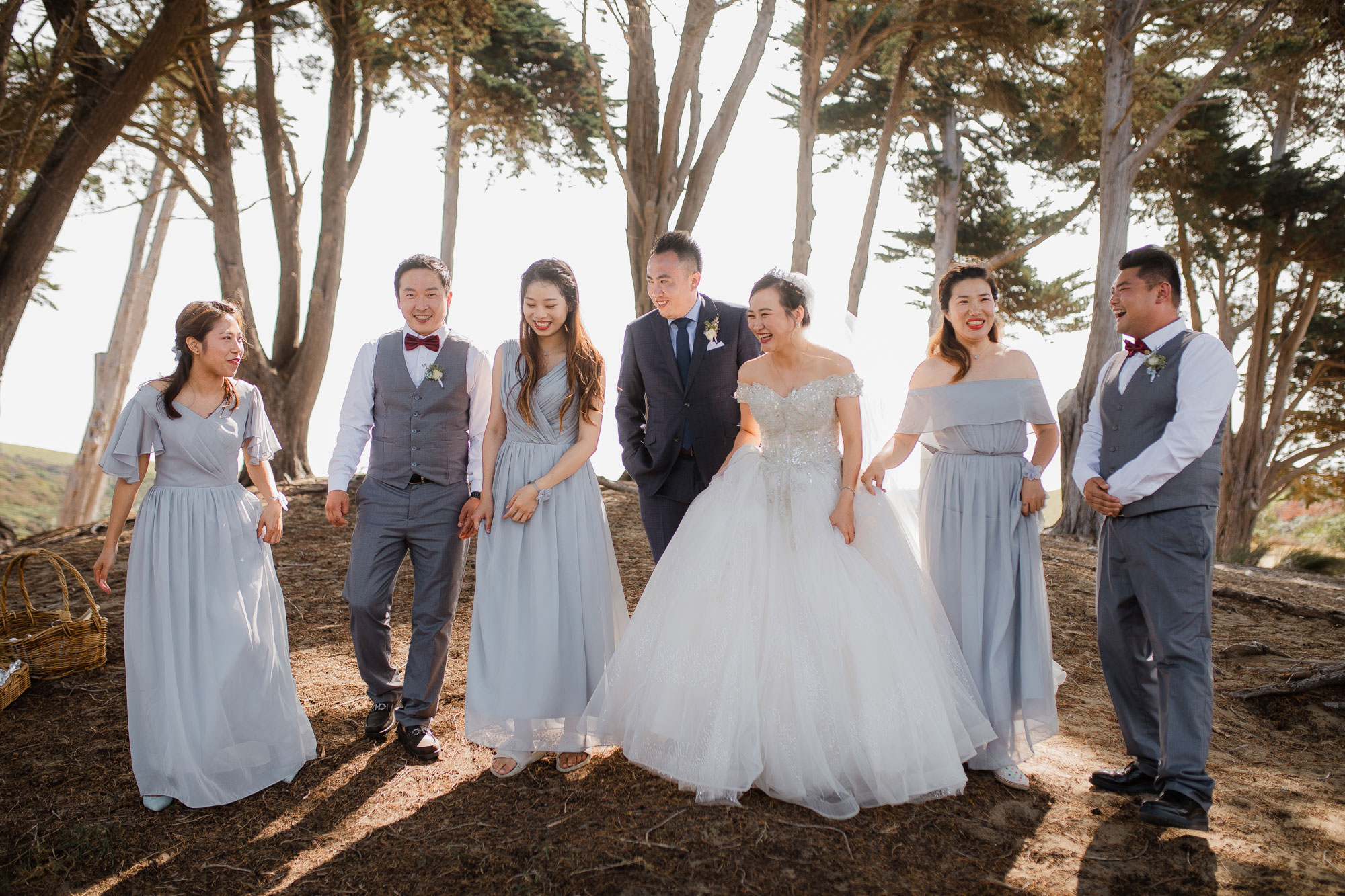 auckland bridal party having a good time