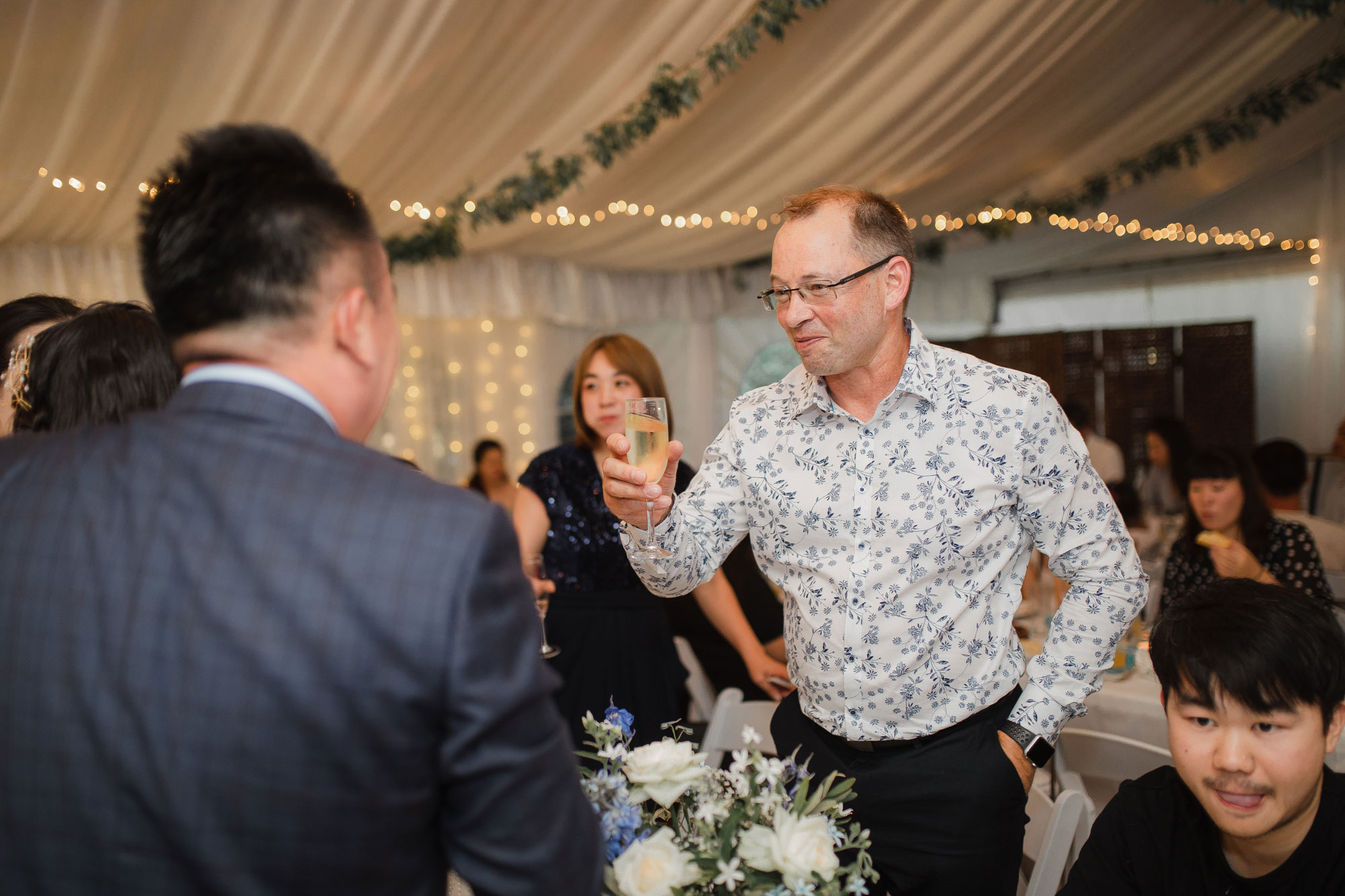 groom giving a toast