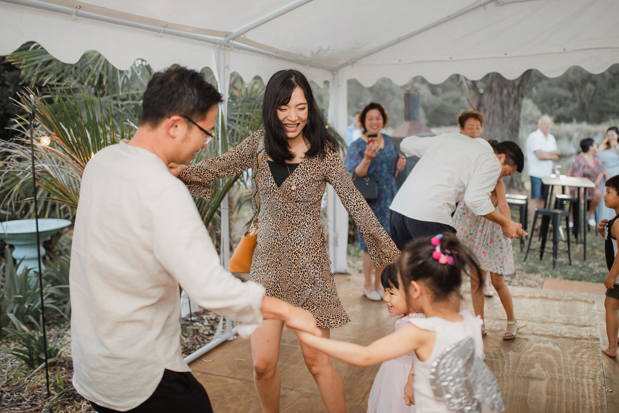 wedding guests on the dance floor