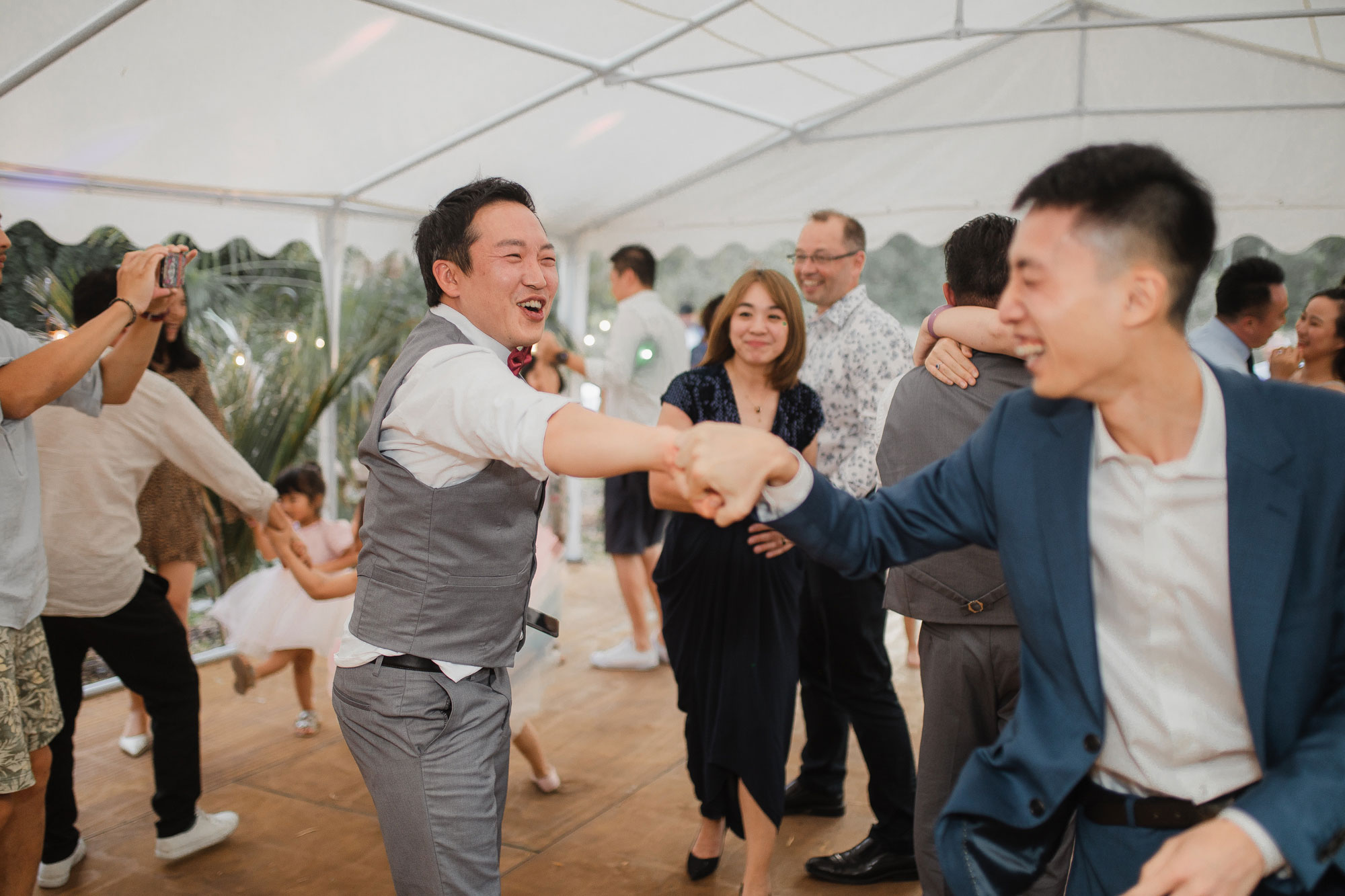 groomsmen having fun