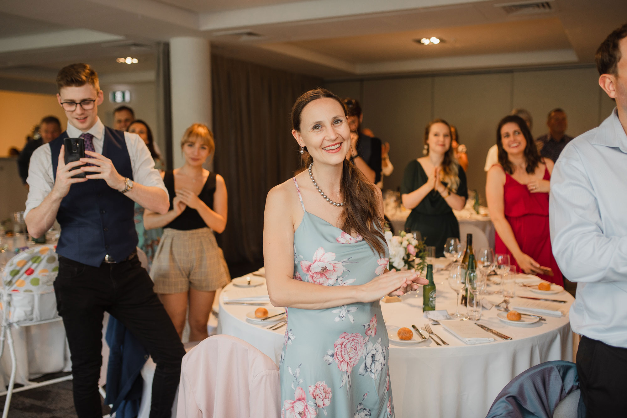 wedding guests at reception