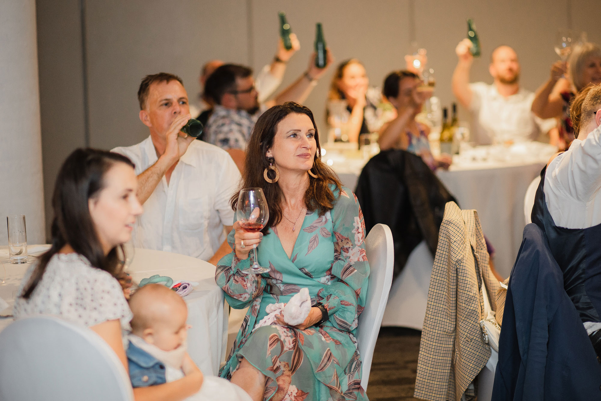 mother of the groom cheers