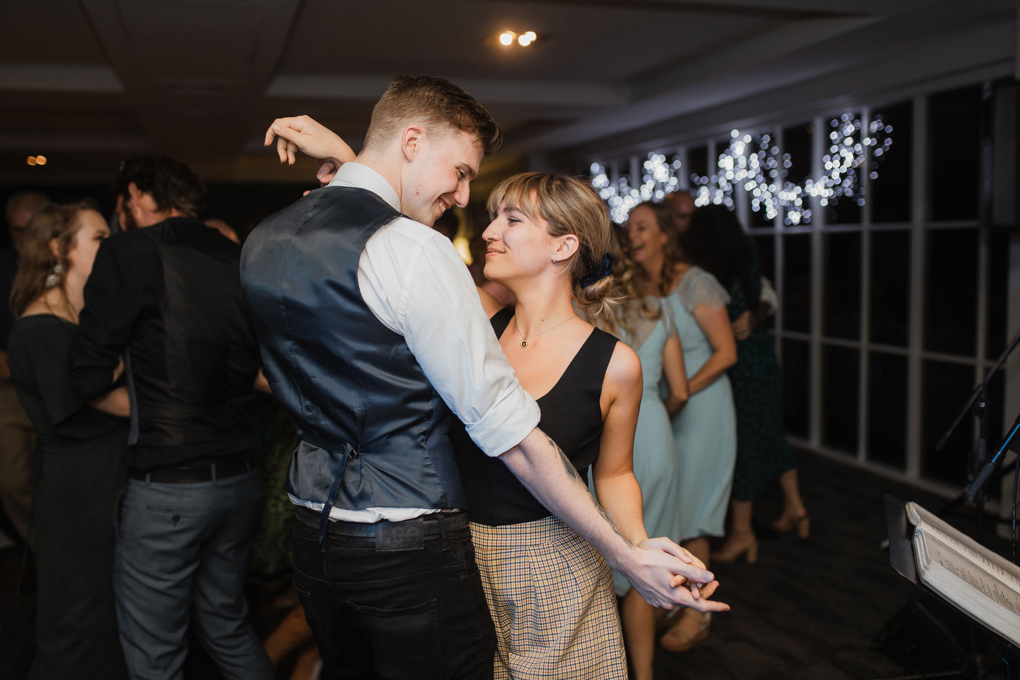 wedding guests on the dance floor